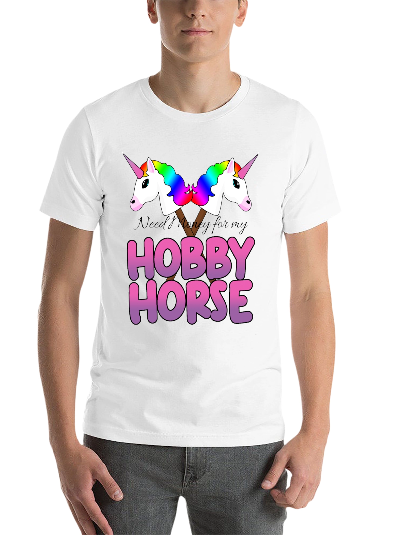 Black Hobby Horse Unicorn Graphic T-Shirt view 14