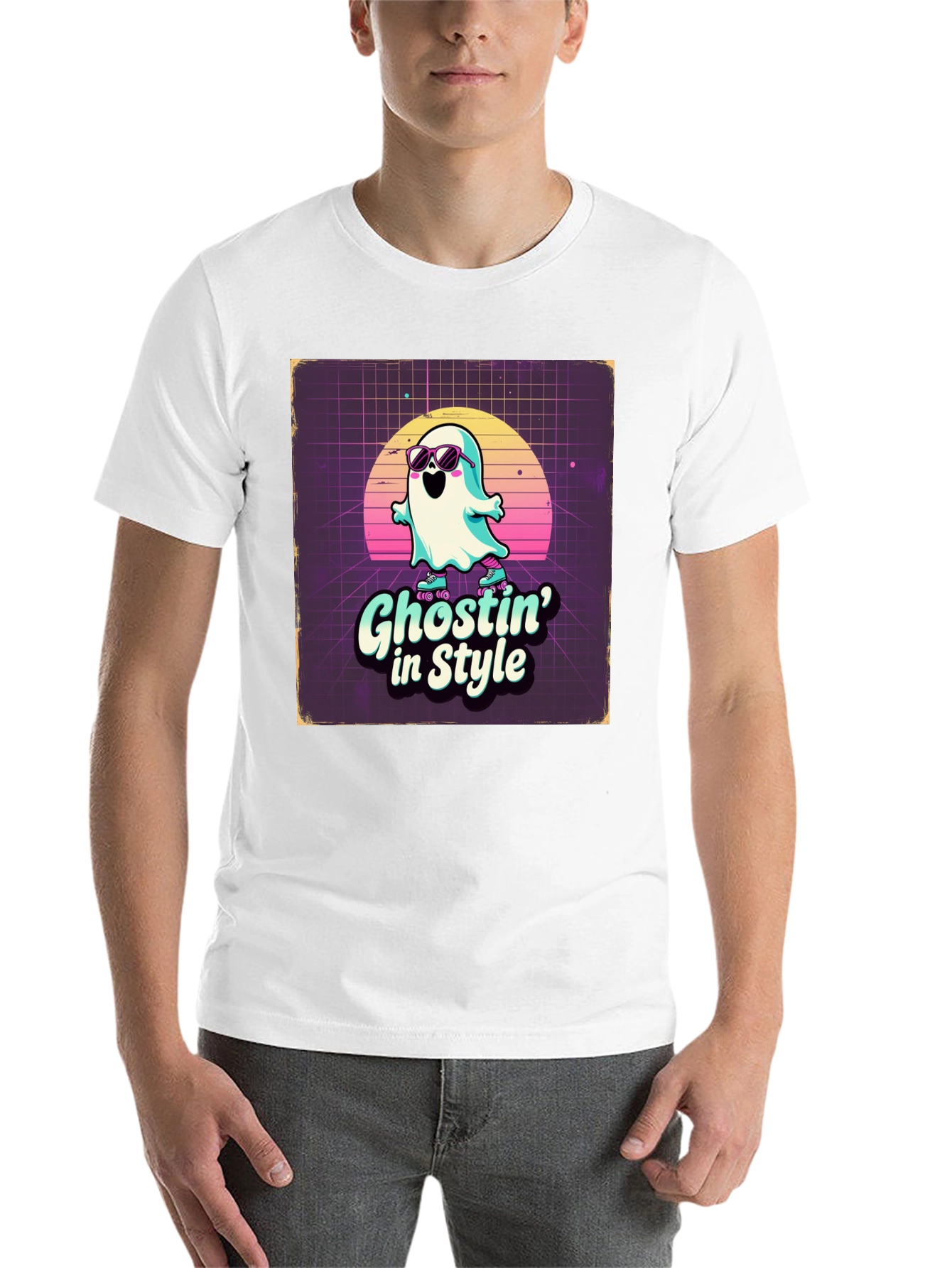 Black Ghostin' in Style Retro T-Shirt view 14