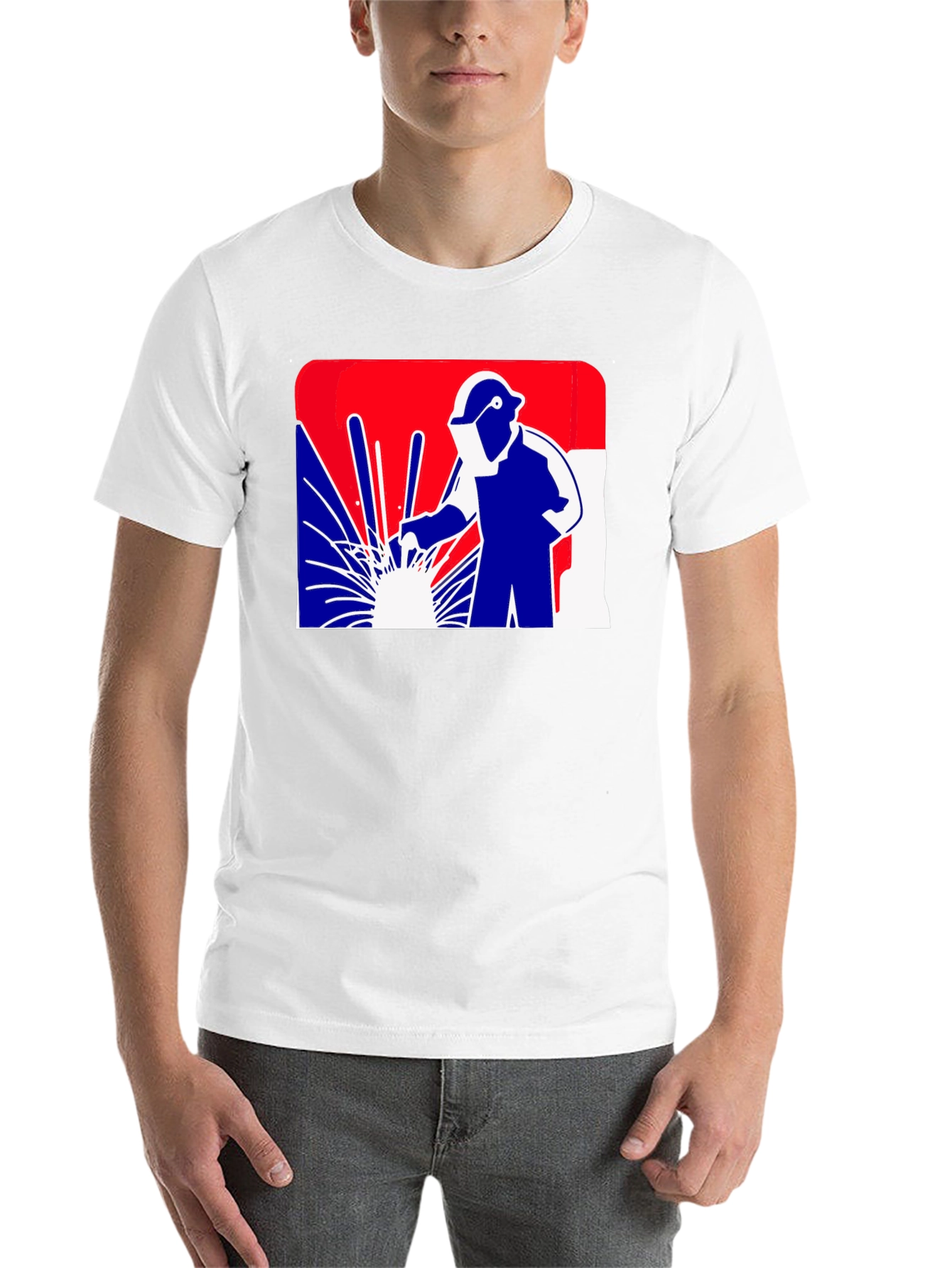 Black Welder Graphic T-Shirt - Patriotic Design view 14