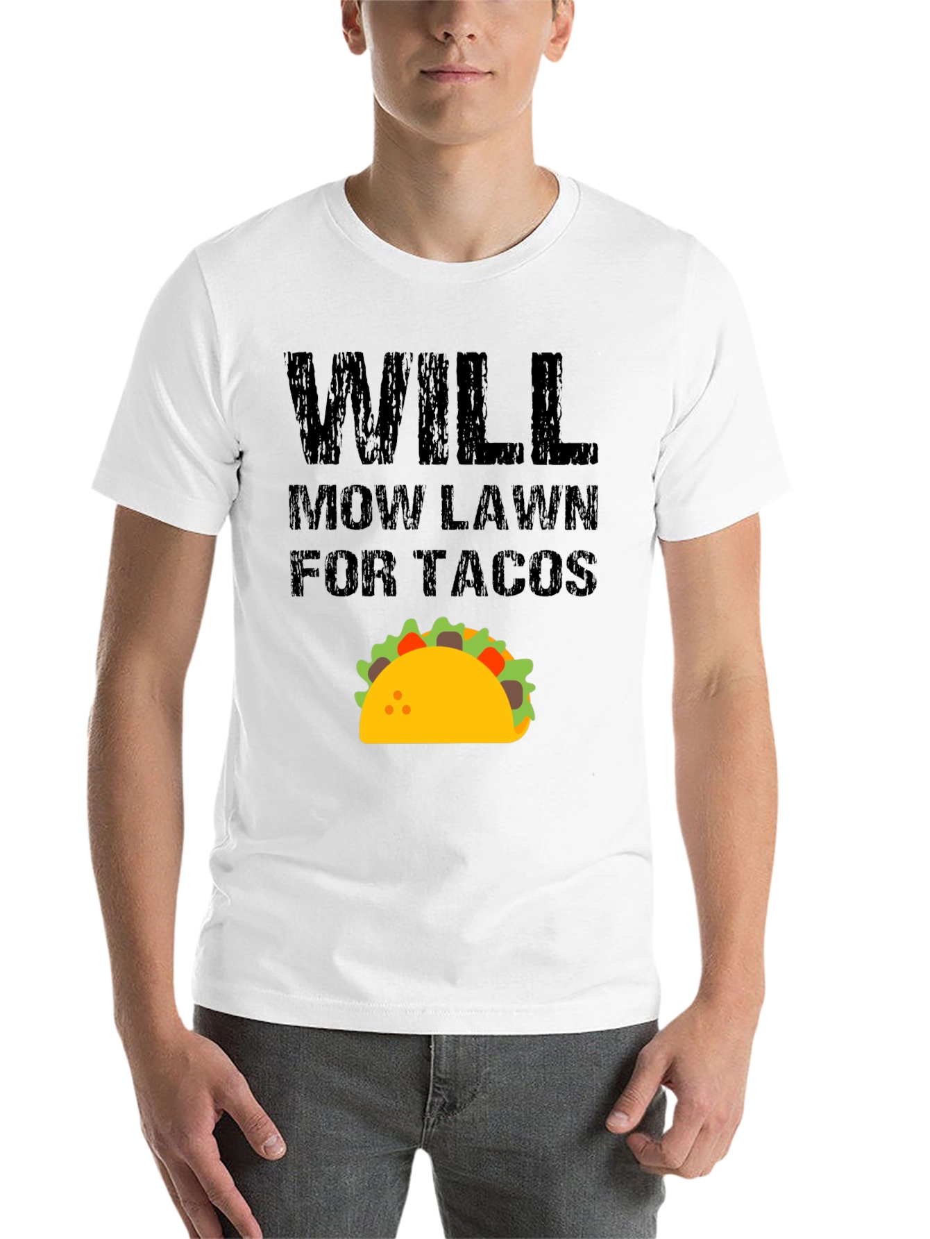 Black Will Mow Lawn for Tacos Funny Graphic T-Shirt view 14