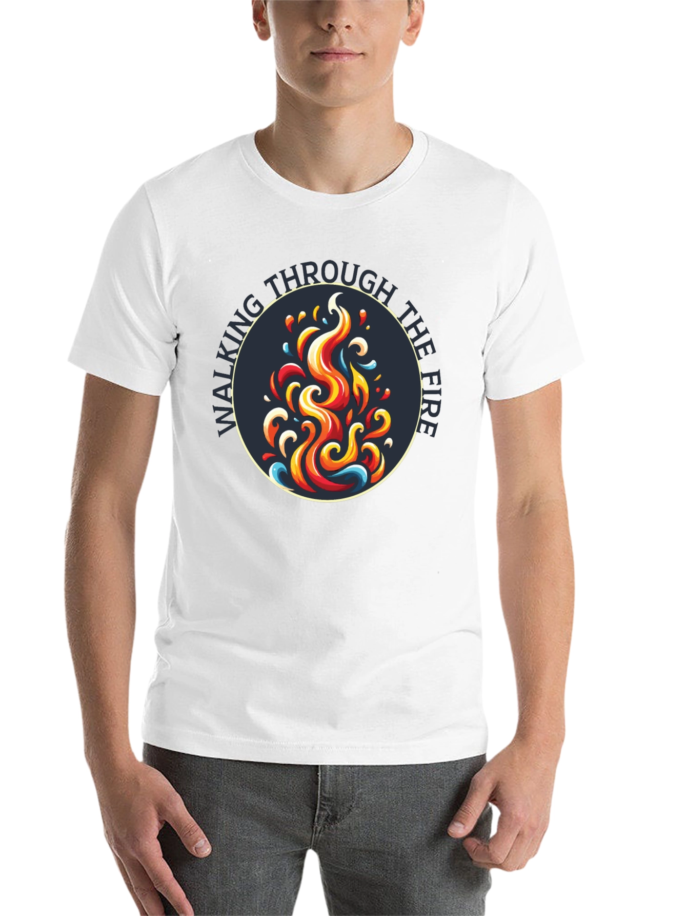 Black Walking Through the Fire Graphic Tee - Black view 14
