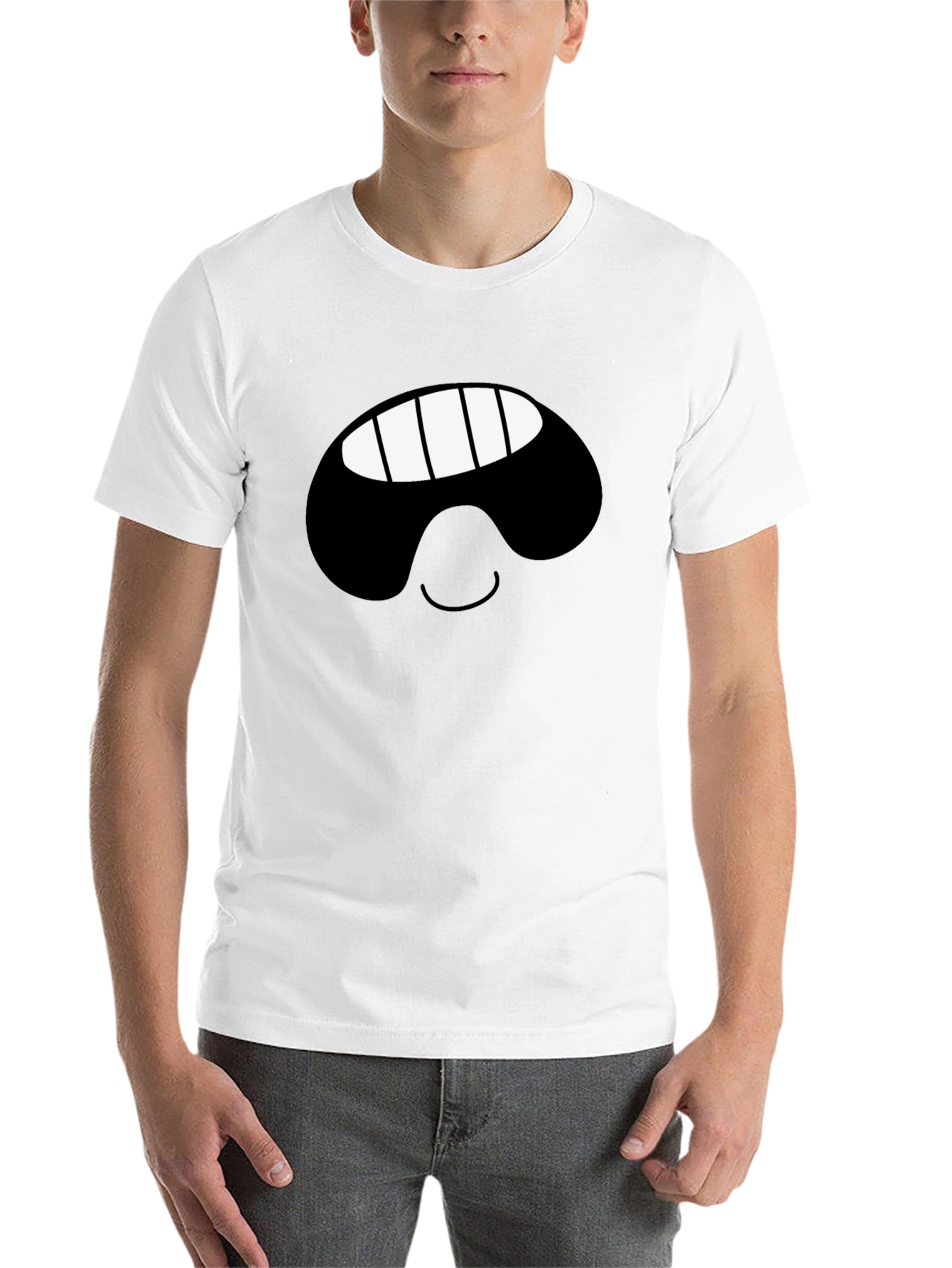 Black Smiling Face Black T-Shirt view 14