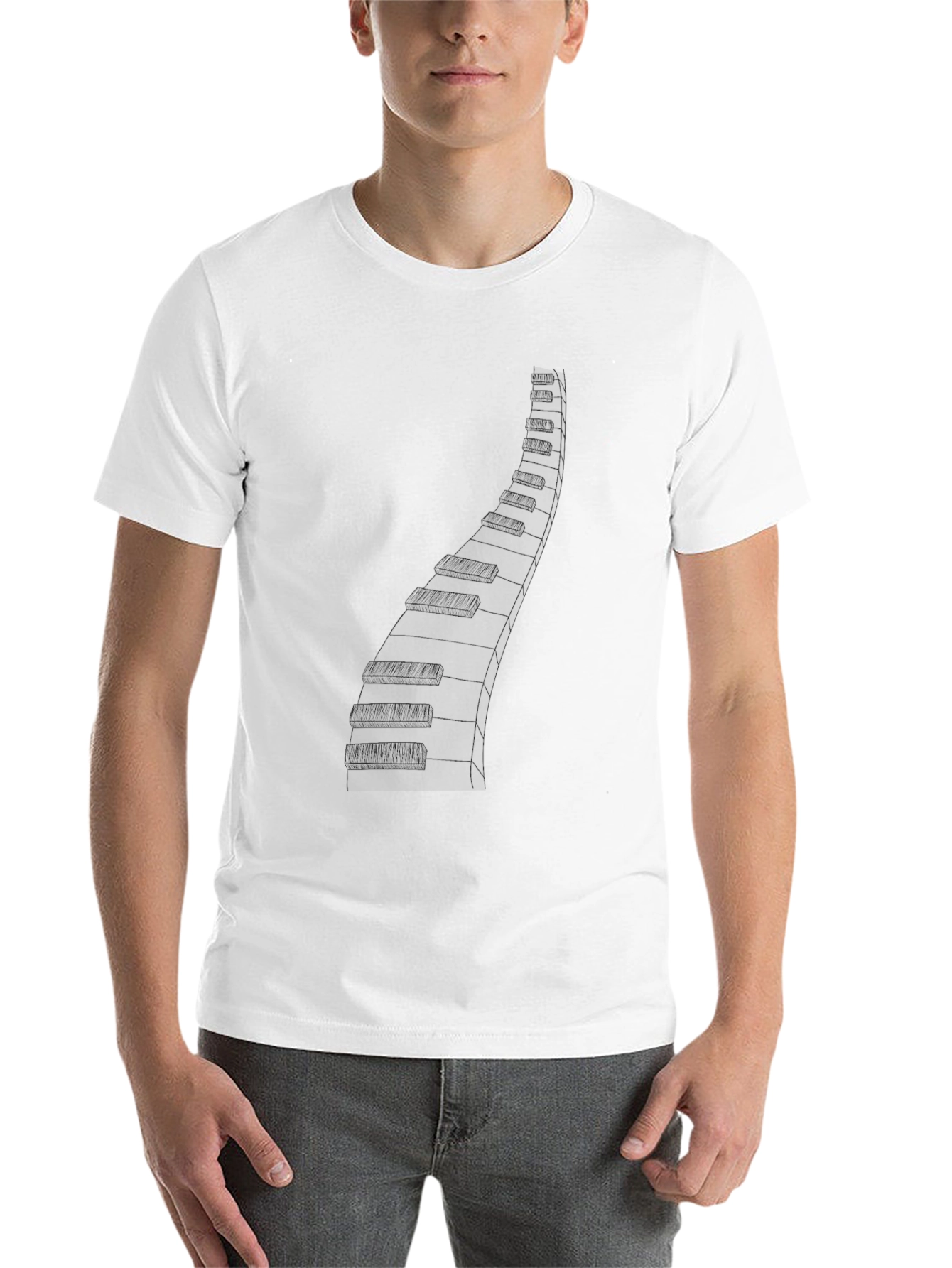 Black Piano Keys Graphic Tee - Musician Style view 14