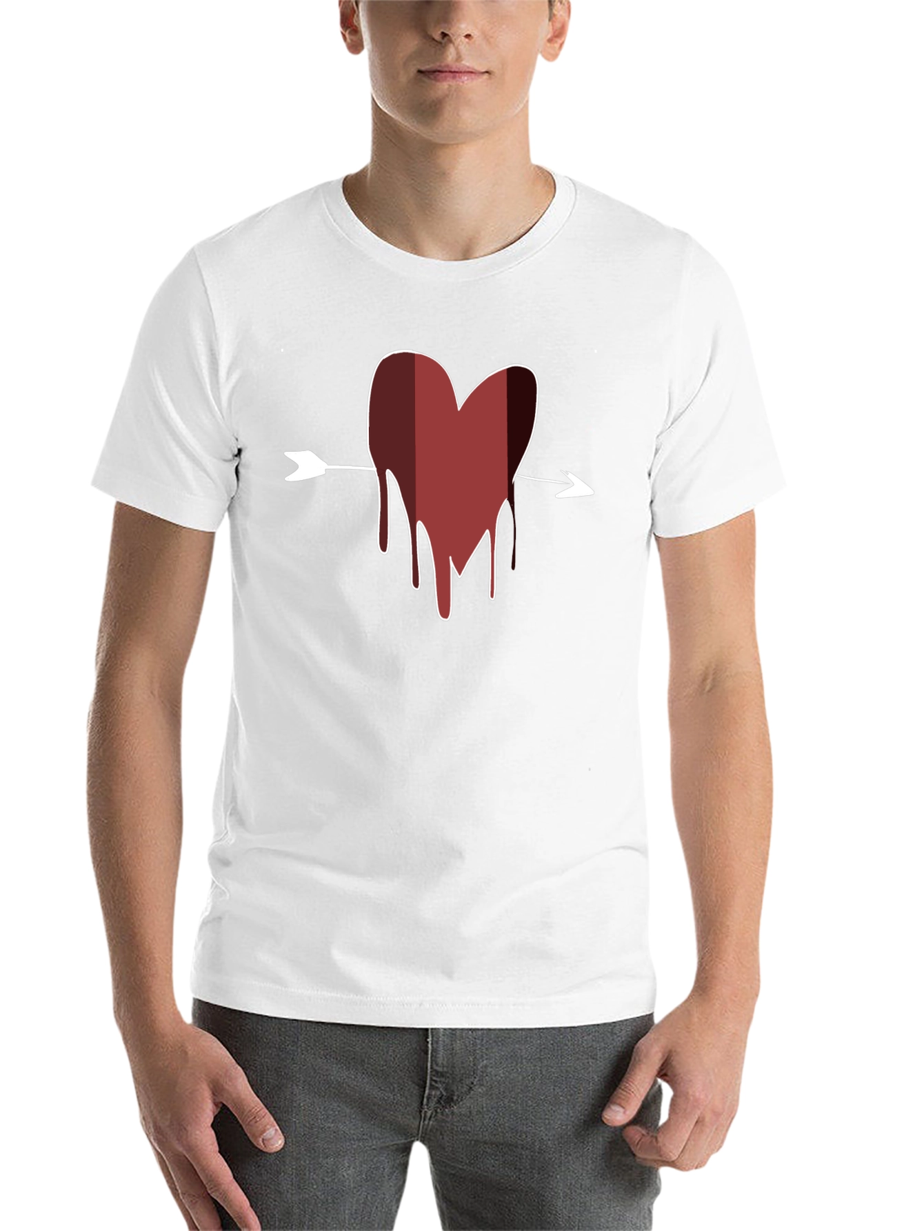 Black Bleeding Heart Arrow T-Shirt - Men's Black Tee view 14