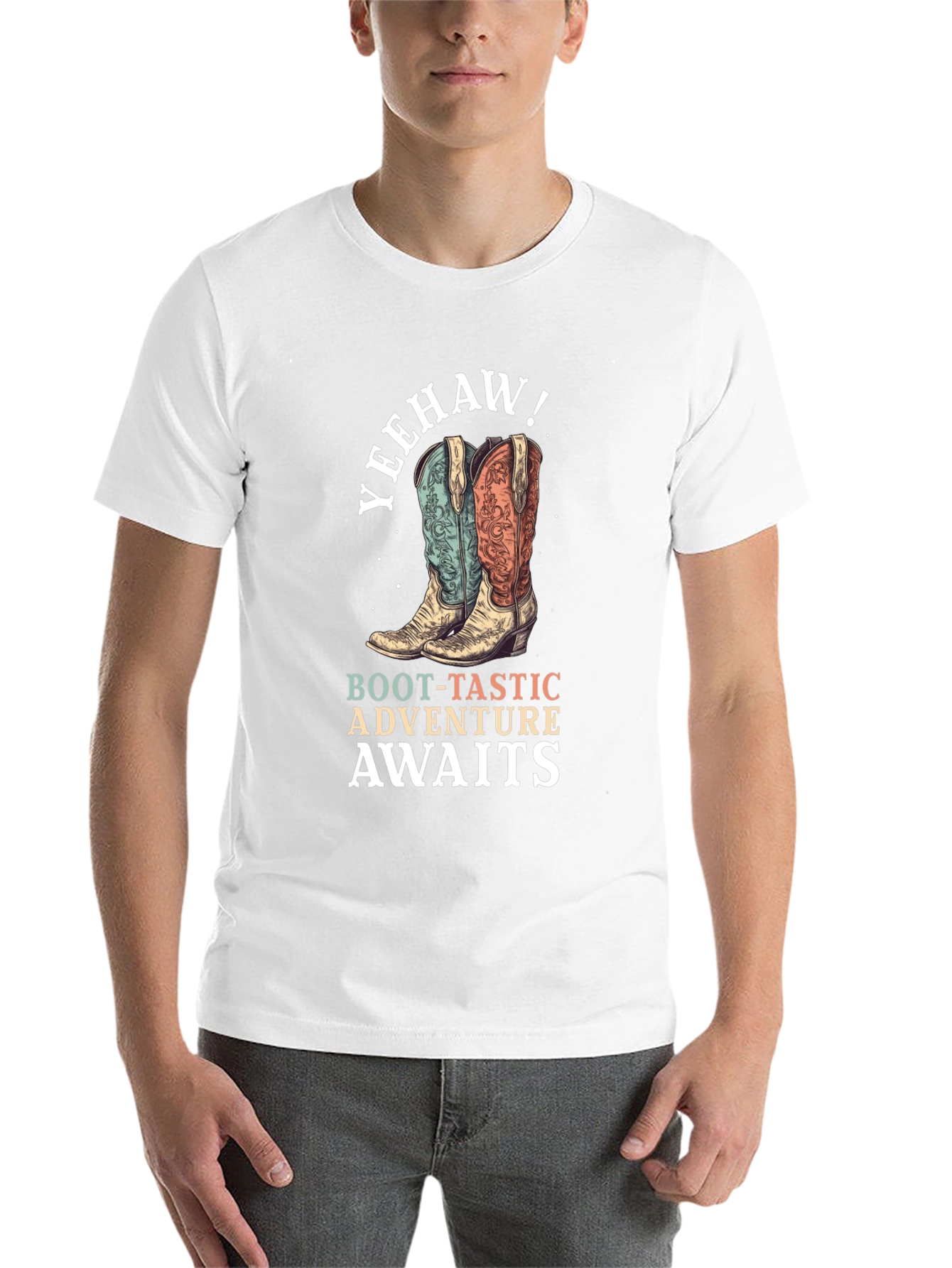 Yeehaw Cowboy Boots Graphic T-Shirt - 14