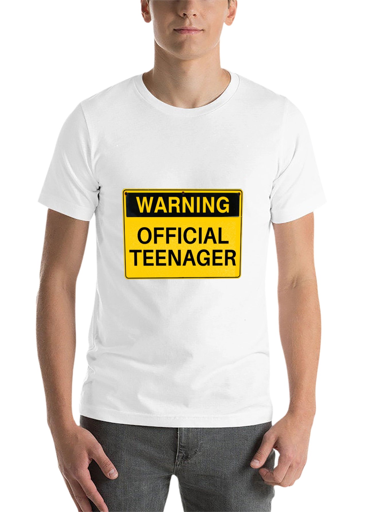 Black Warning Official Teenager T-Shirt - Funny Birthday Tee view 14