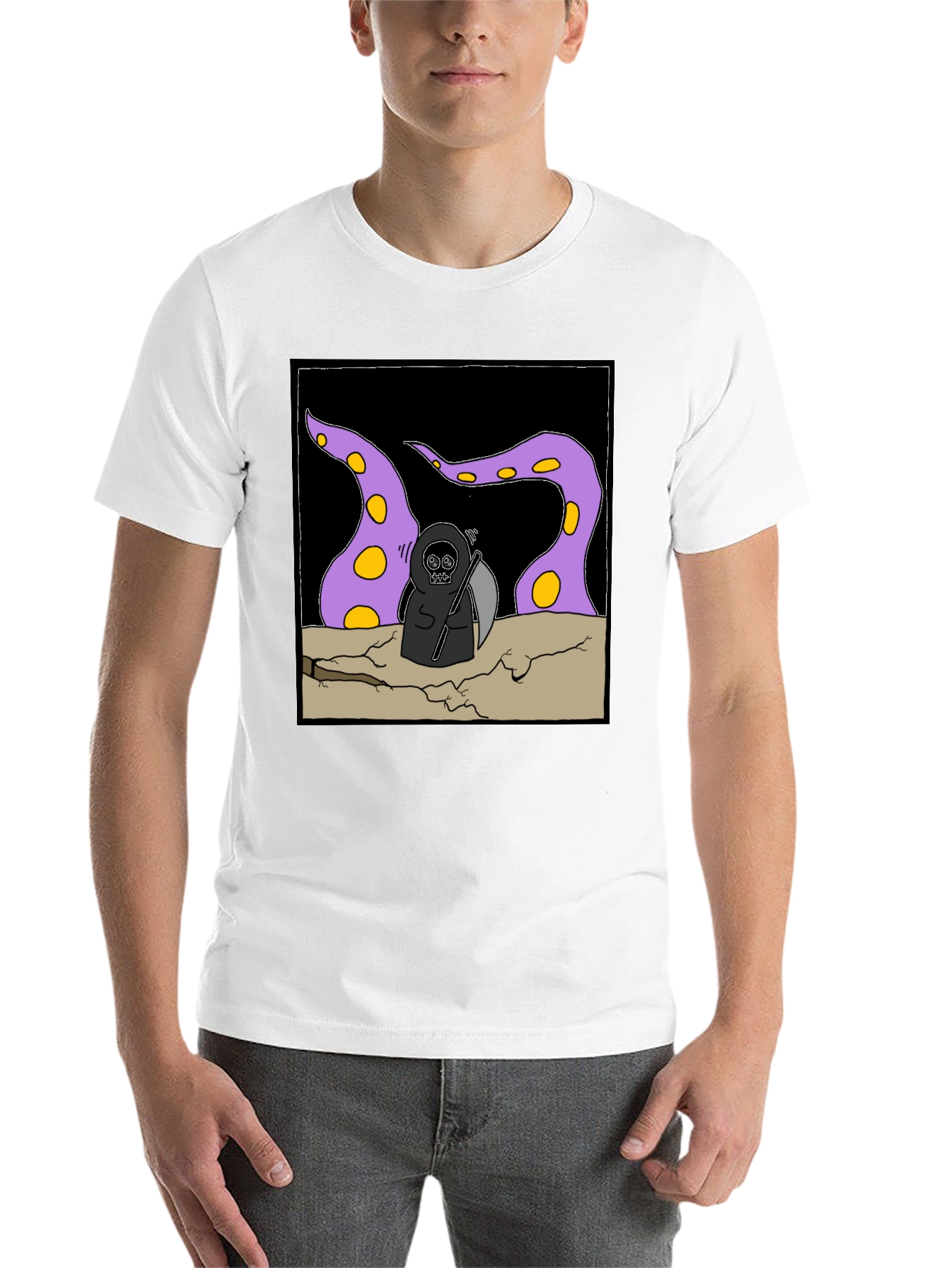 Black Grim Reaper Tentacle T-Shirt view 14