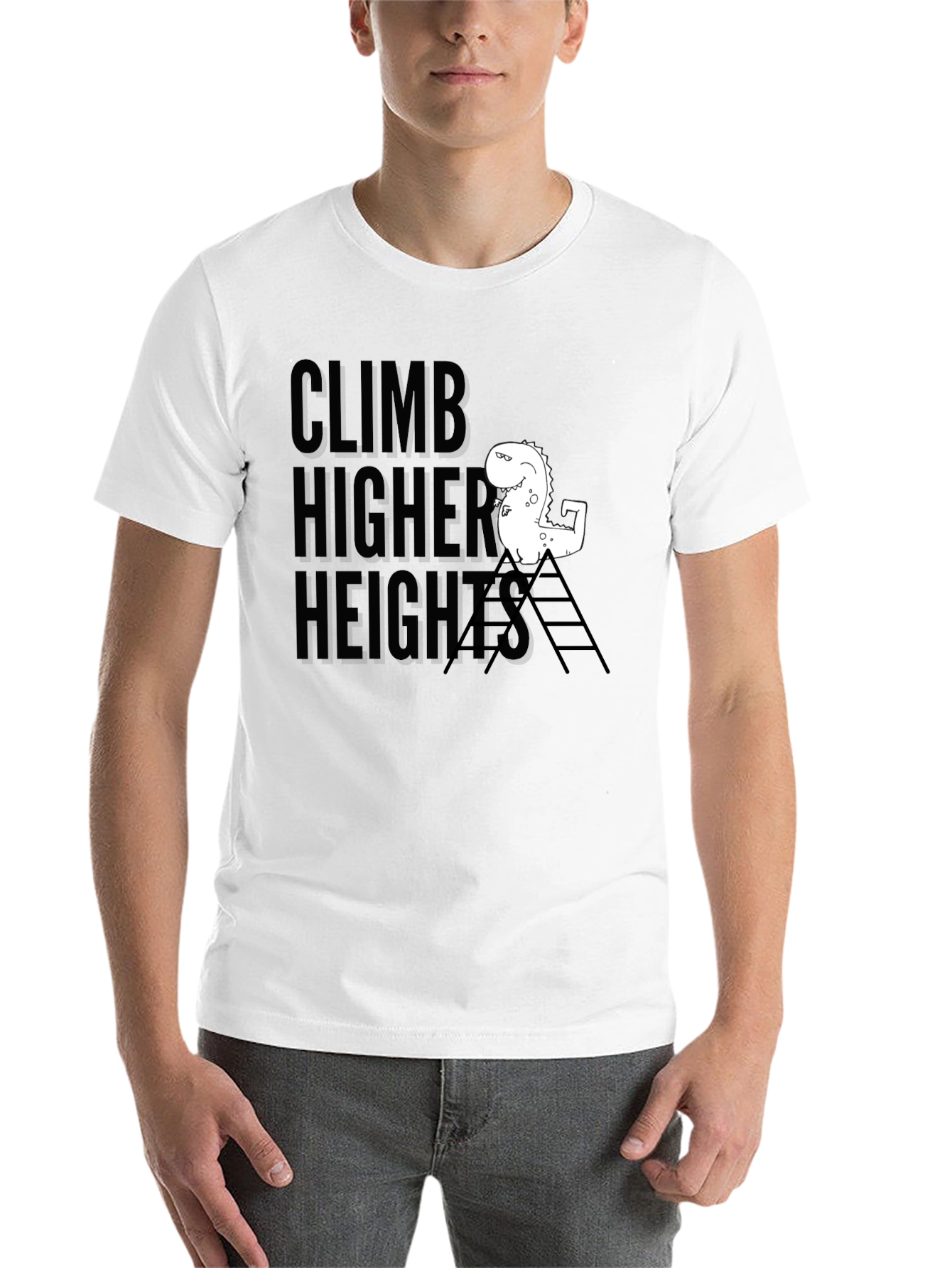 Black Climb Higher Heights Dino Graphic Tee view 14