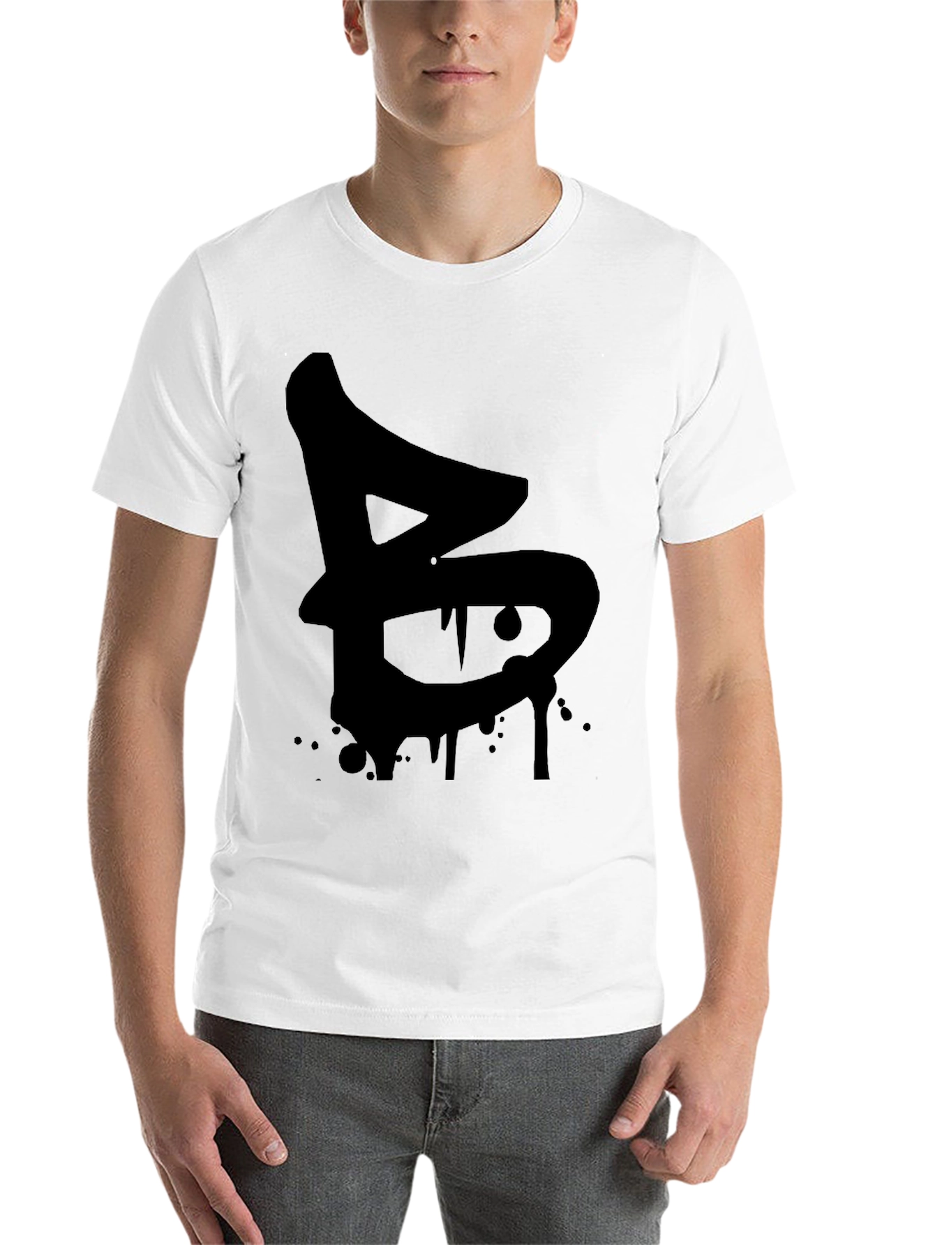 Black Urban Drip Letter B Black Graphic Tee view 14