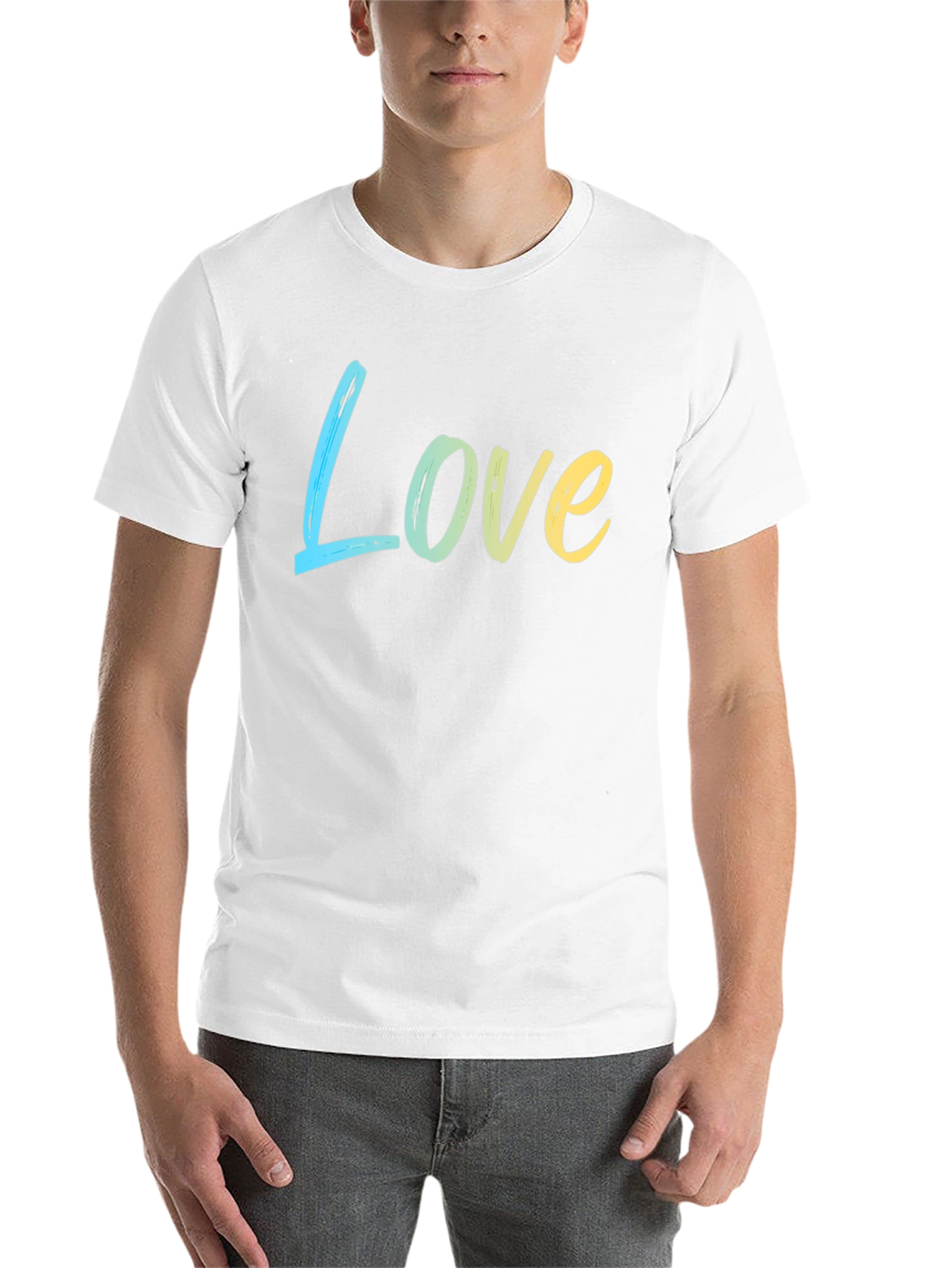 Black Love Gradient Tee - Soft Cotton Blend, Casual Style view 14