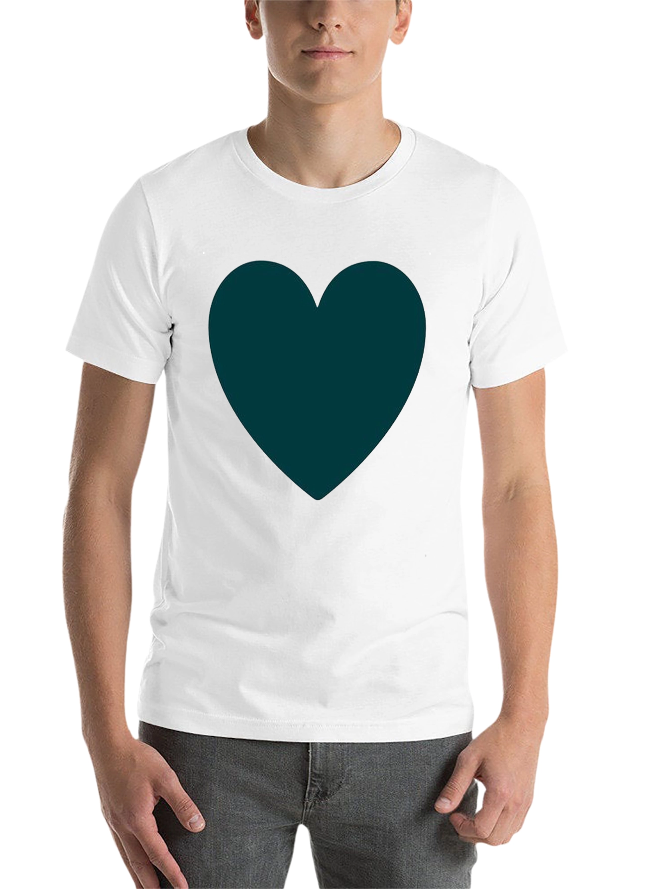 Black Heart Graphic Tee - Soft Black Casual Shirt view 14