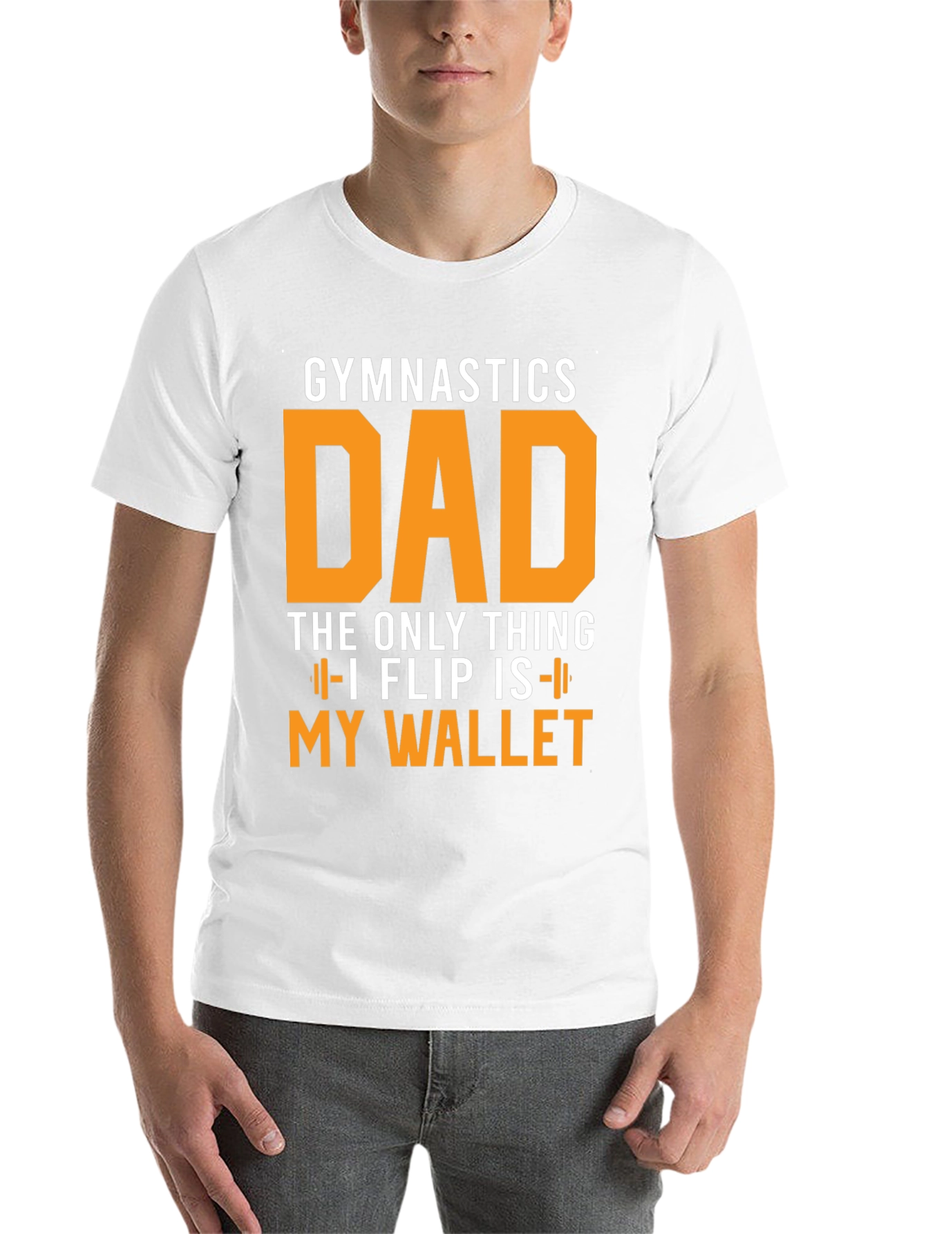 Black Gymnastics Dad T-Shirt - Flipping Wallet Humor view 14