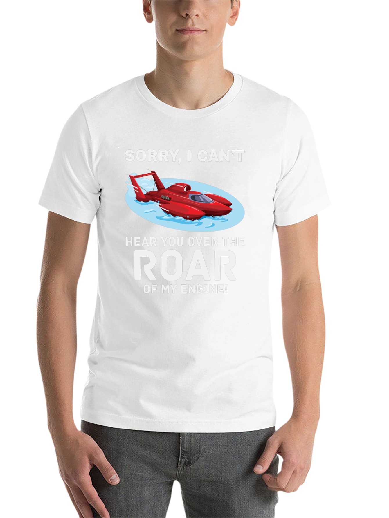 Black Funny Boat Engine T-Shirt - Can't Hear You! view 14