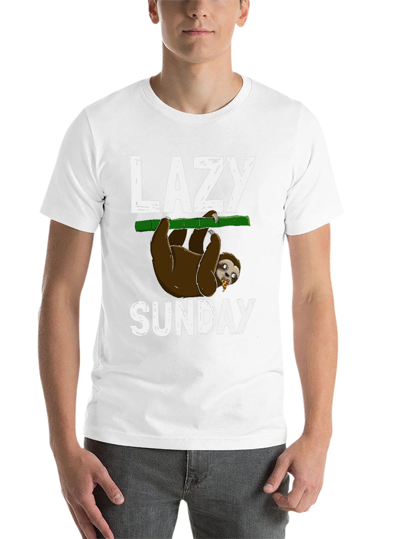 Black Lazy Sunday Sloth T-Shirt view 14
