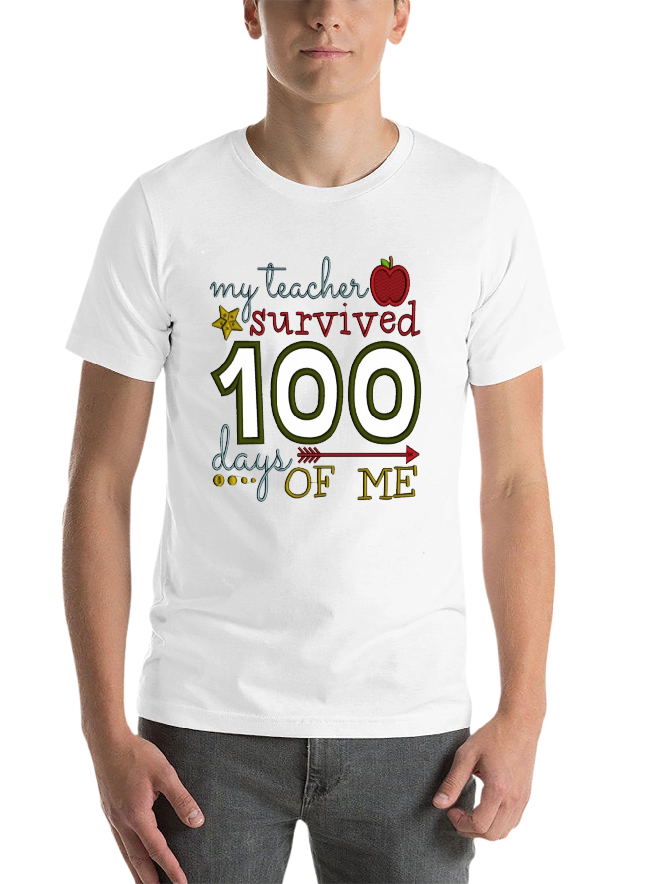 Black My Teacher Survived 100 Days of Me T-Shirt view 14