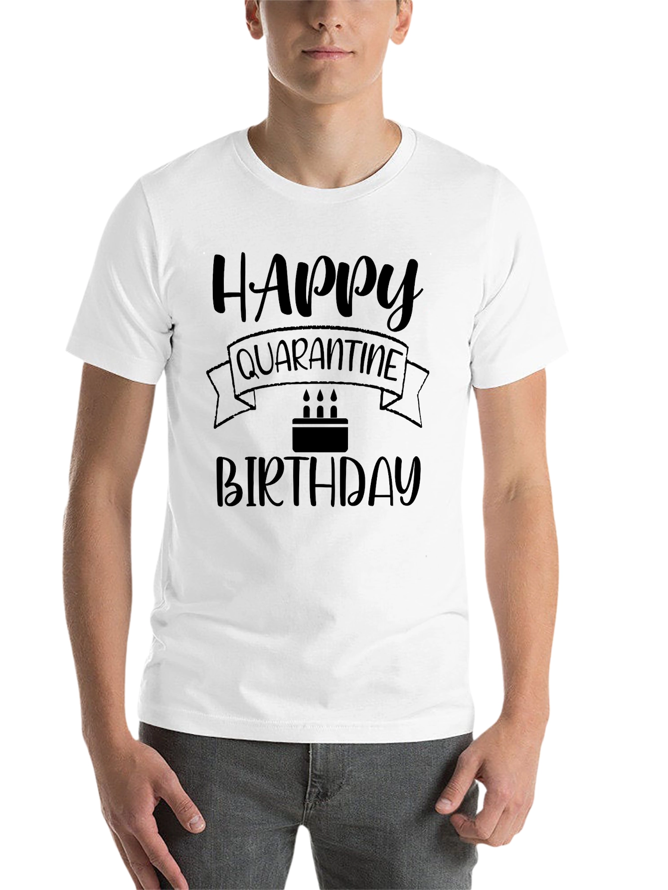 Black Happy Quarantine Birthday T-Shirt view 14