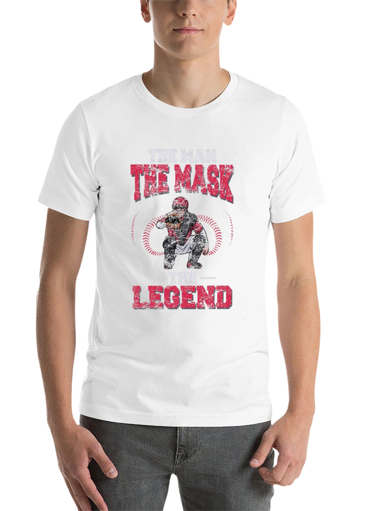 Black The Man, The Mask, The Legend Baseball Catcher Graphic Tee view 14