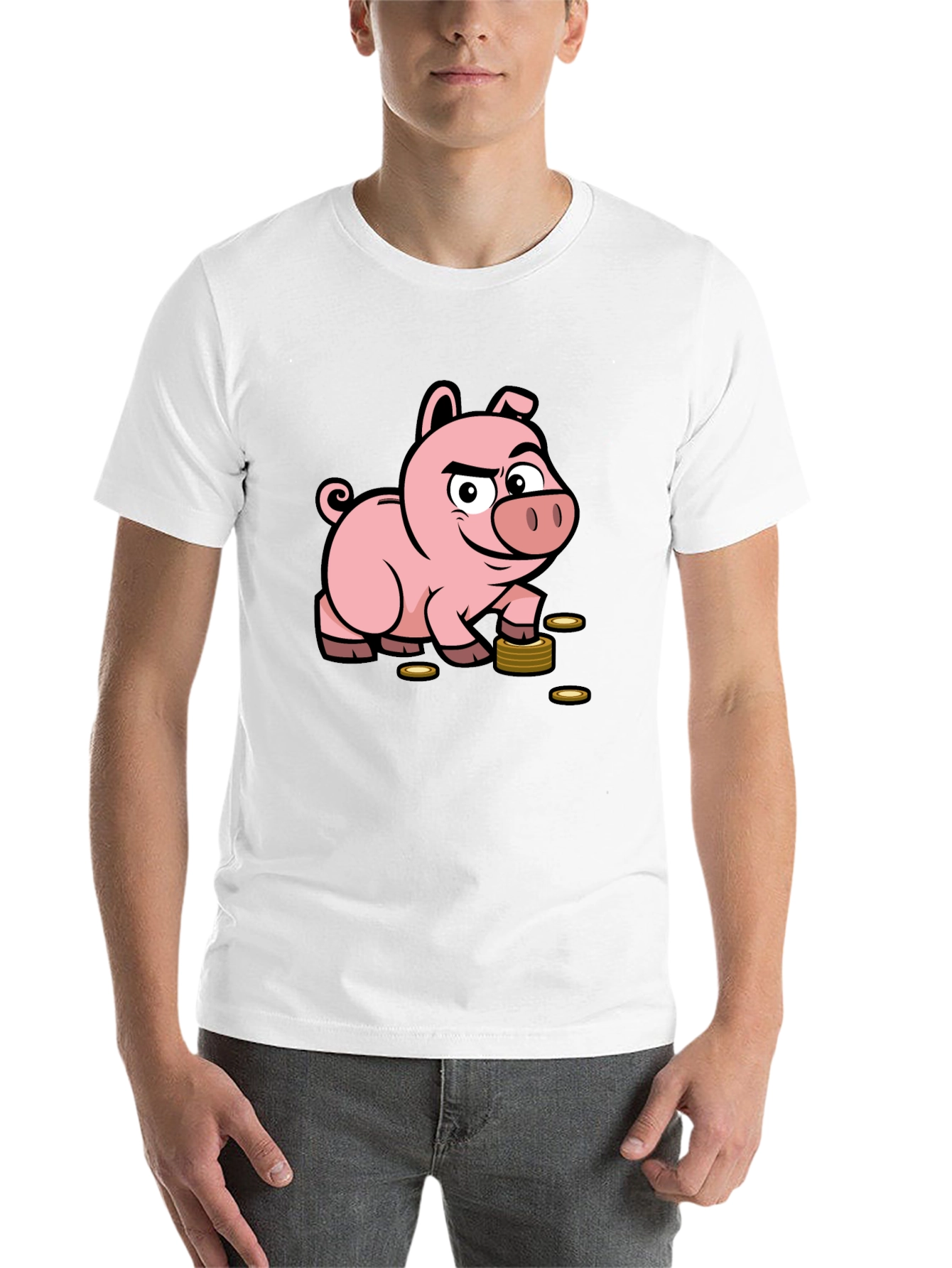 Black Piggy Bank Funny T-Shirt view 14