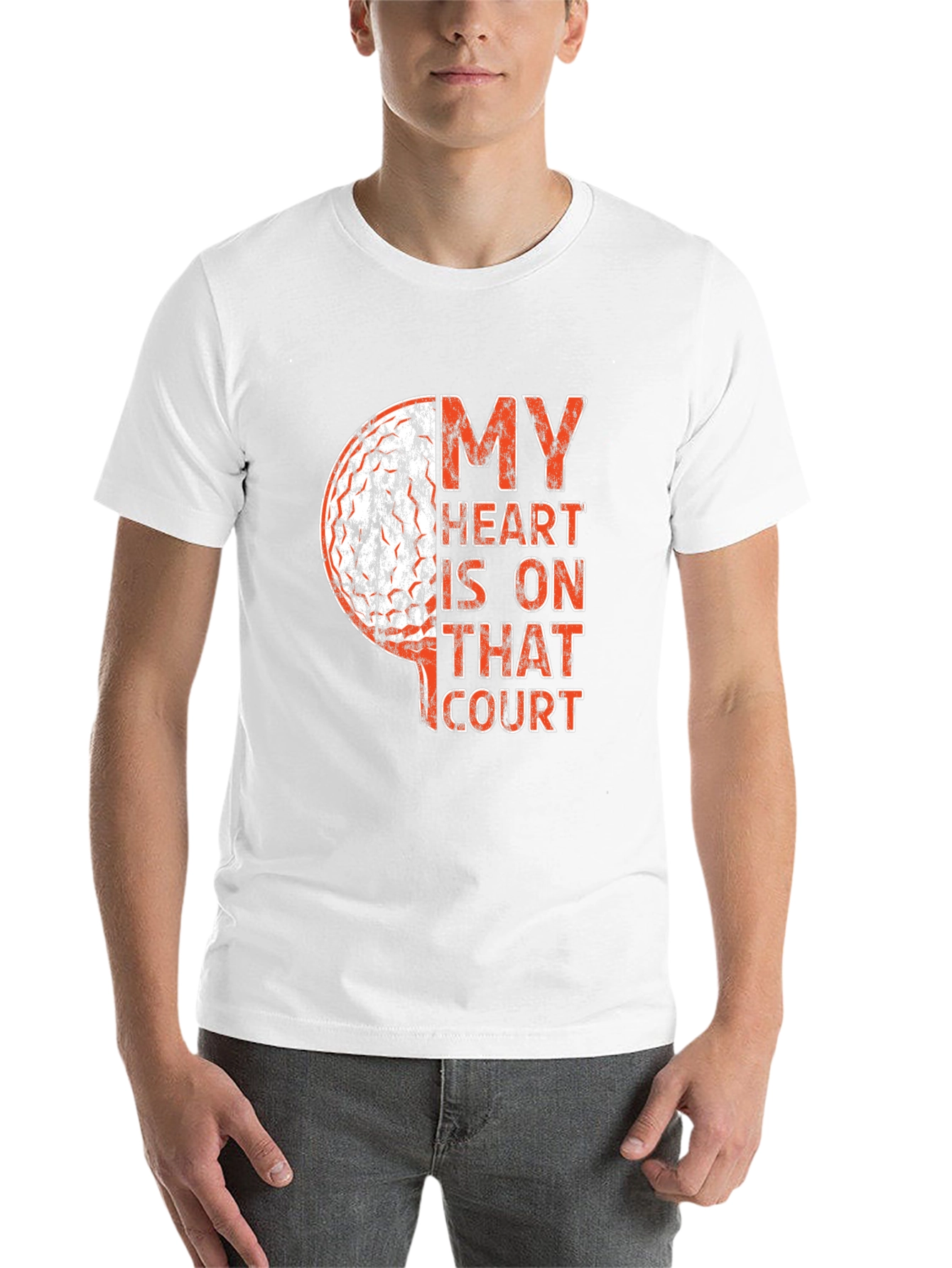 Black Basketball Heart Graphic Tee - Sports Fan Apparel view 14