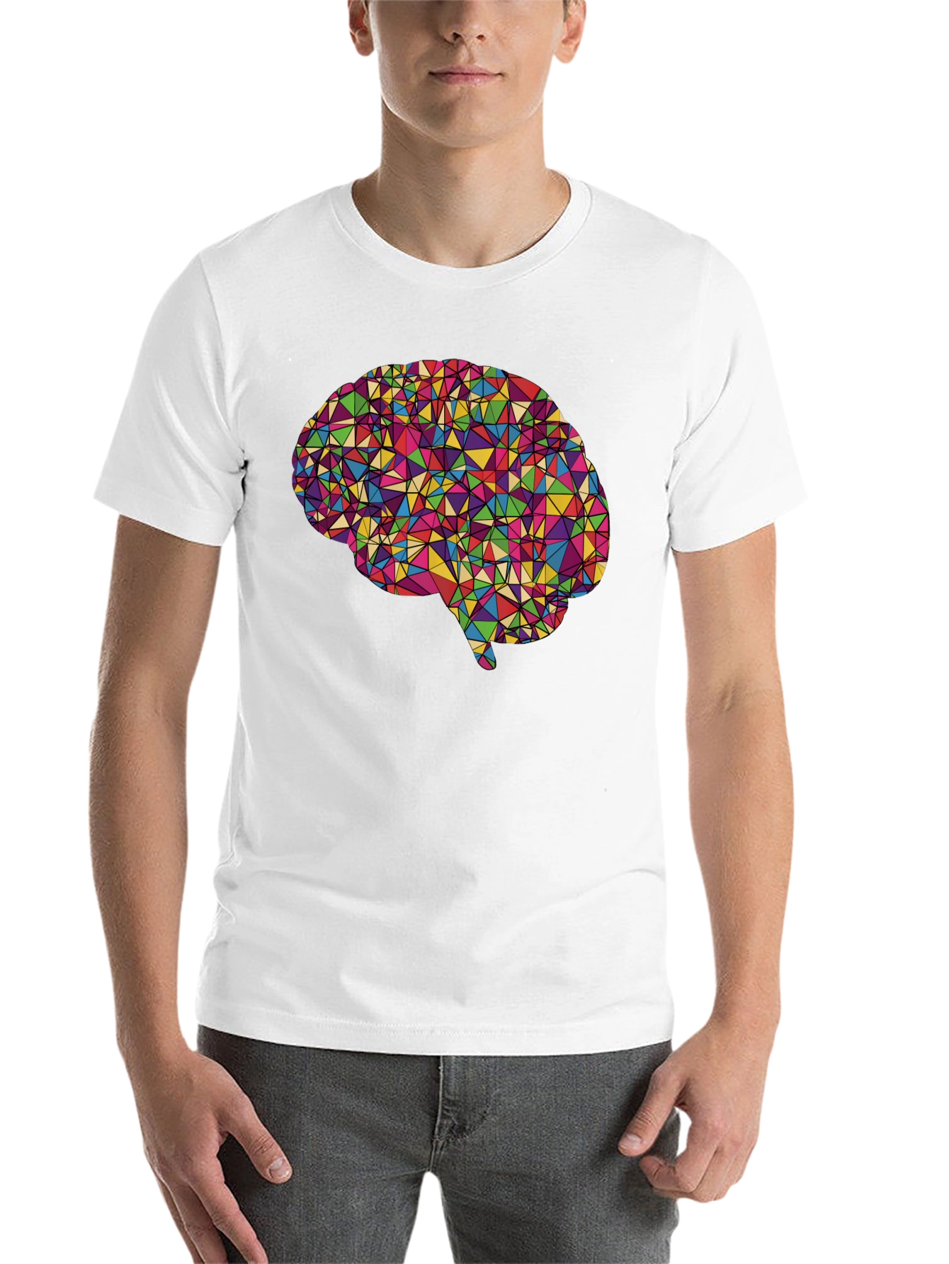 Geometric Brain Graphic Tee - Black - 14