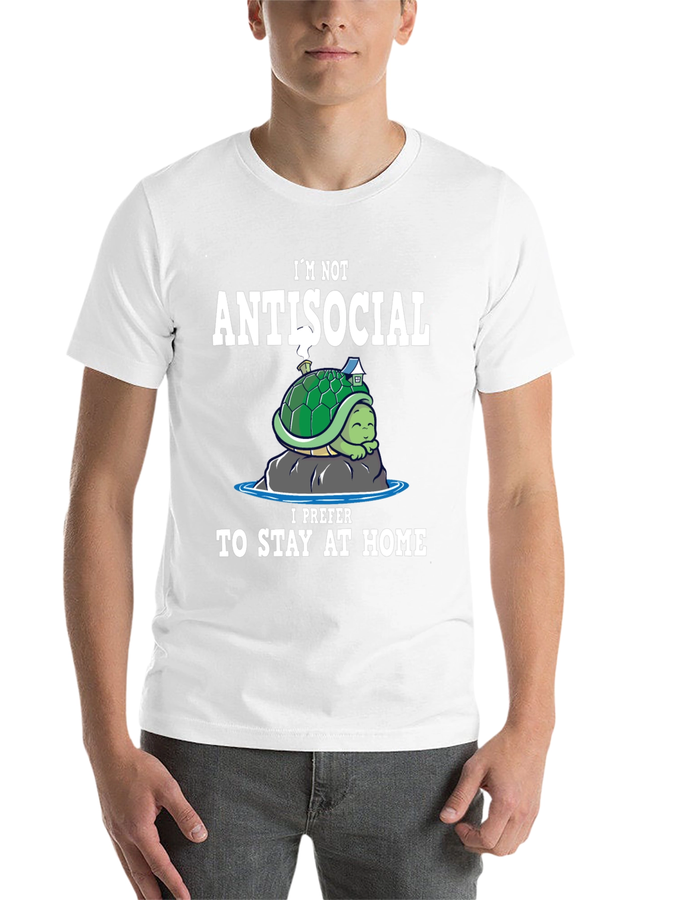 Black Antisocial Turtle Homebody T-Shirt view 14