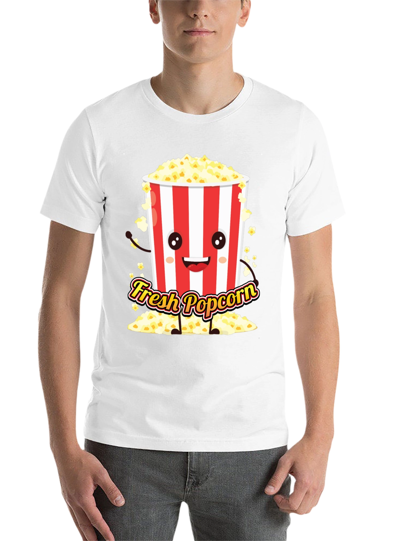 Black Fresh Popcorn Graphic Tee - Movie Night Shirt view 14