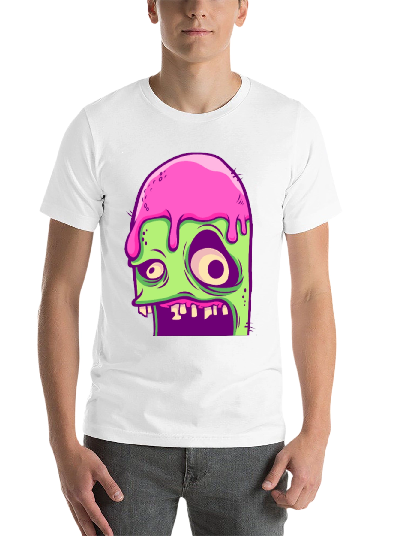 Black Zombie Melt T-Shirt - Unique Graphic Tee view 14