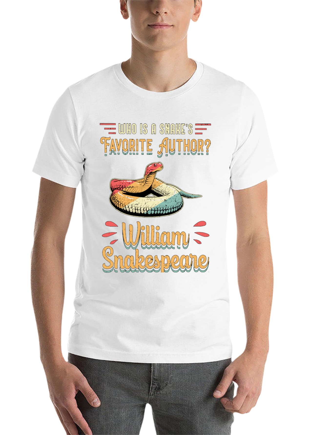 Black Funny Snake T-Shirt - William Snakespeare view 14
