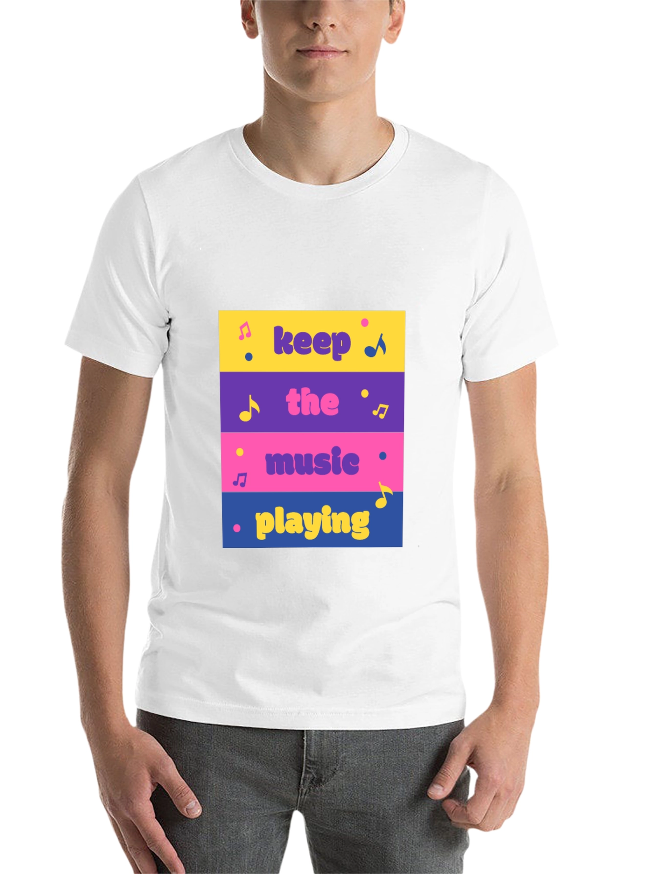 Black Keep The Music Playing Graphic Tee view 14