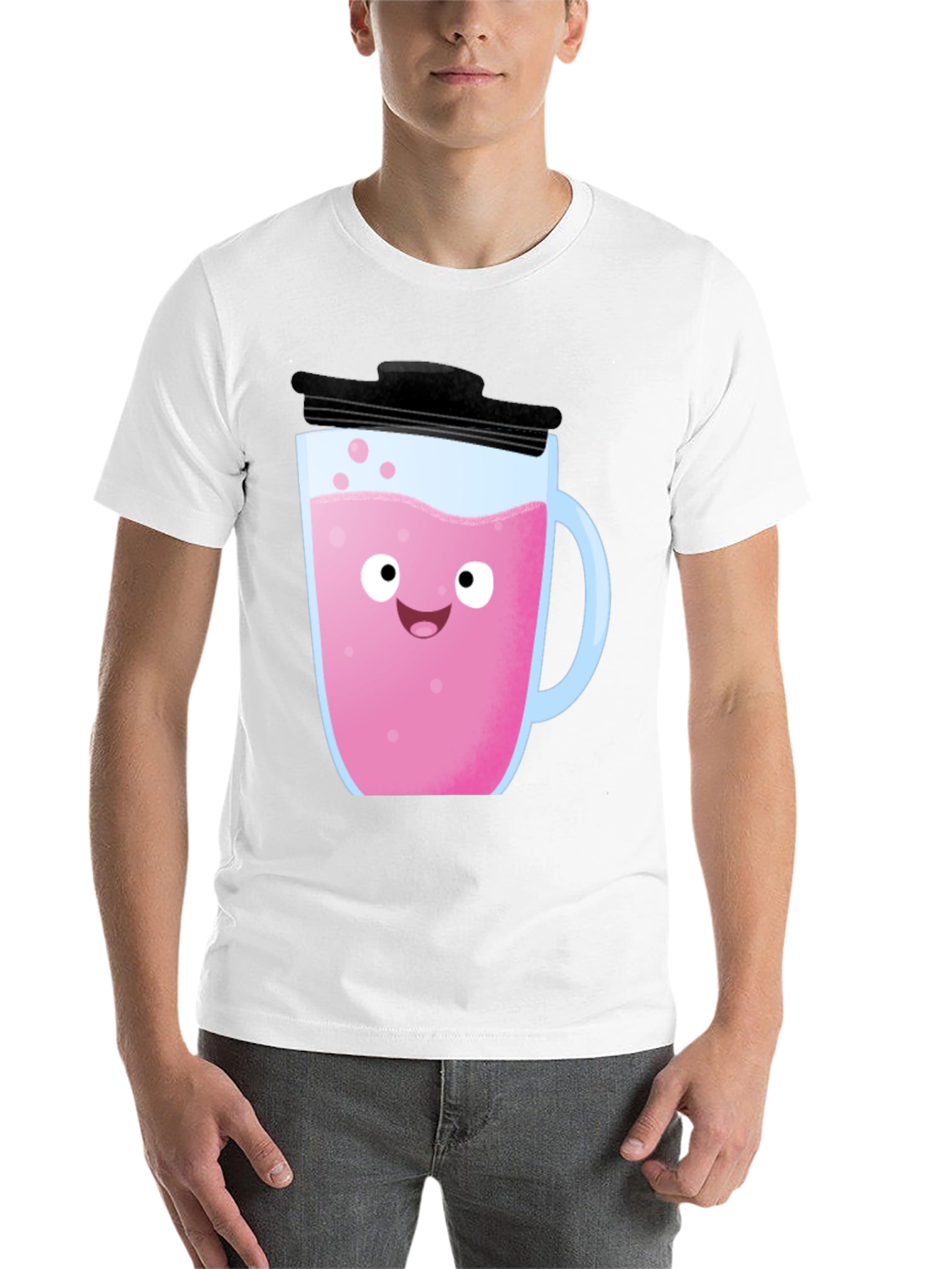 Black Cute Pink Drink Graphic Tee - Fun Kawaii Style! view 14