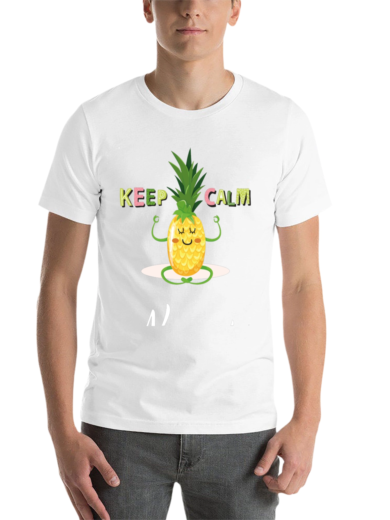 Black Keep Calm Pineapple T-Shirt view 14