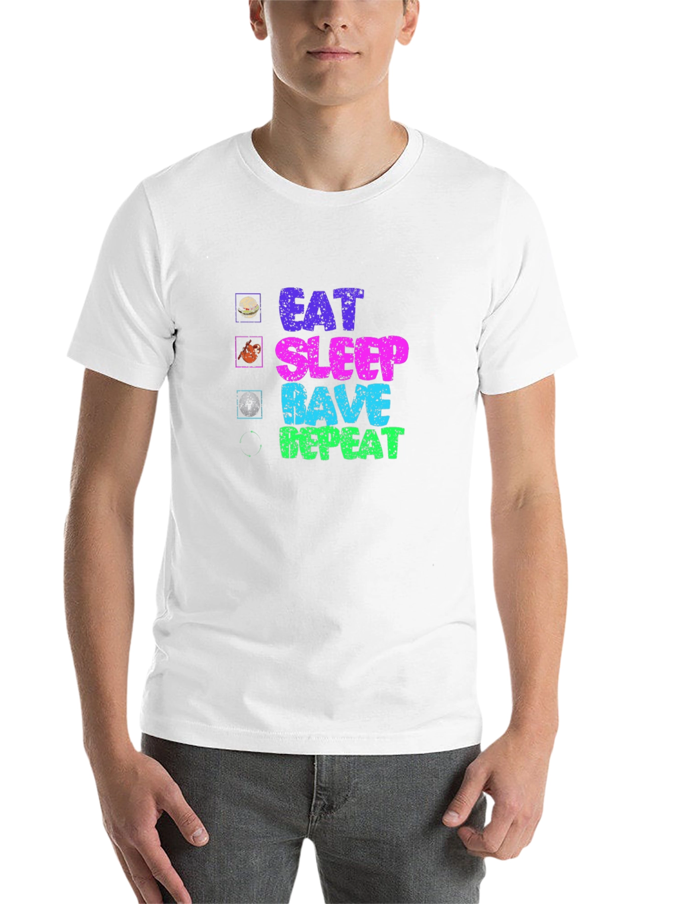 Black Eat Sleep Rave Repeat Graphic Tee view 14