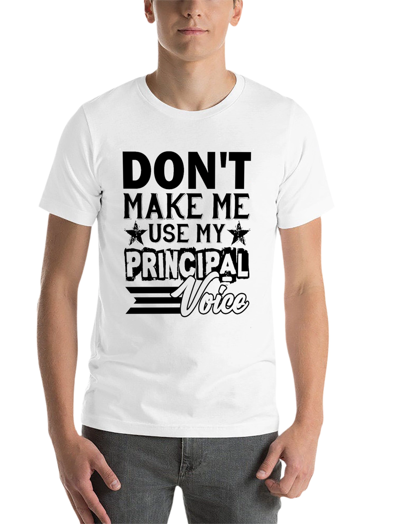 Black Principal Voice T-Shirt - Funny School Apparel view 14
