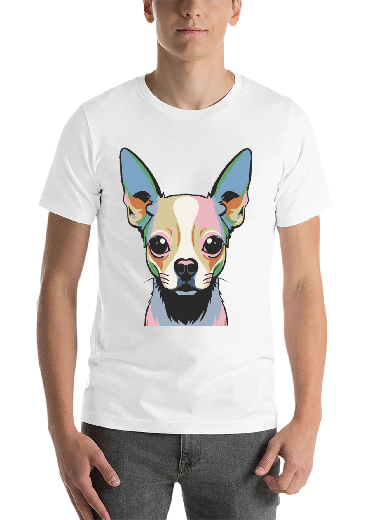 Black Chihuahua Pop Art Graphic Tee - Black view 14