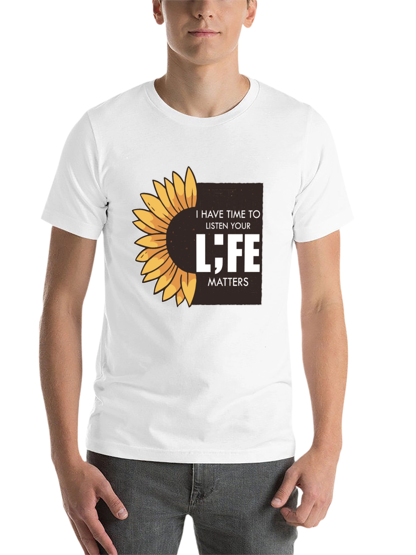 Black Sunflower 'Life Matters' Graphic T-Shirt view 14