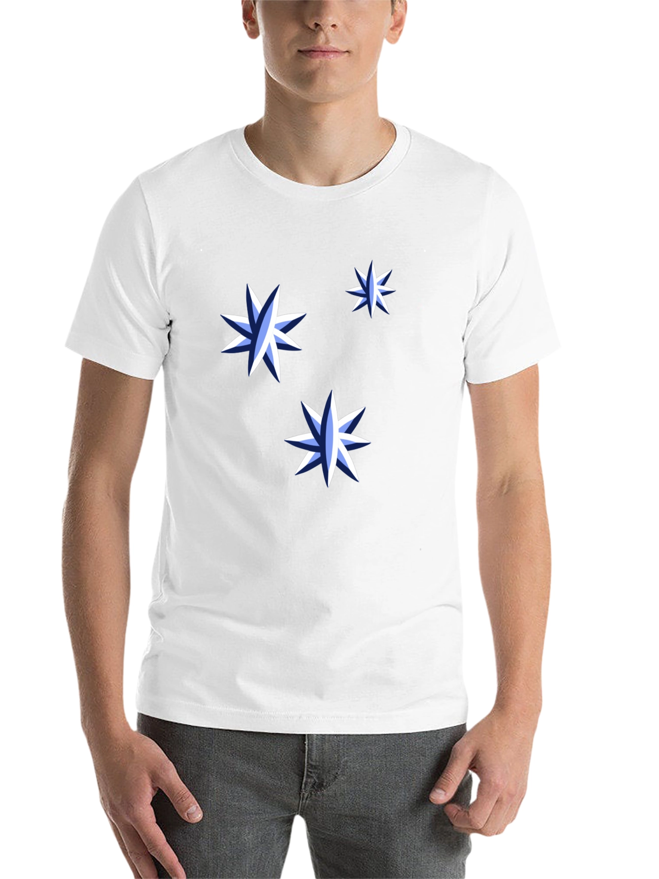 Starry Night Graphic Tee - Black Cotton Shirt - 14