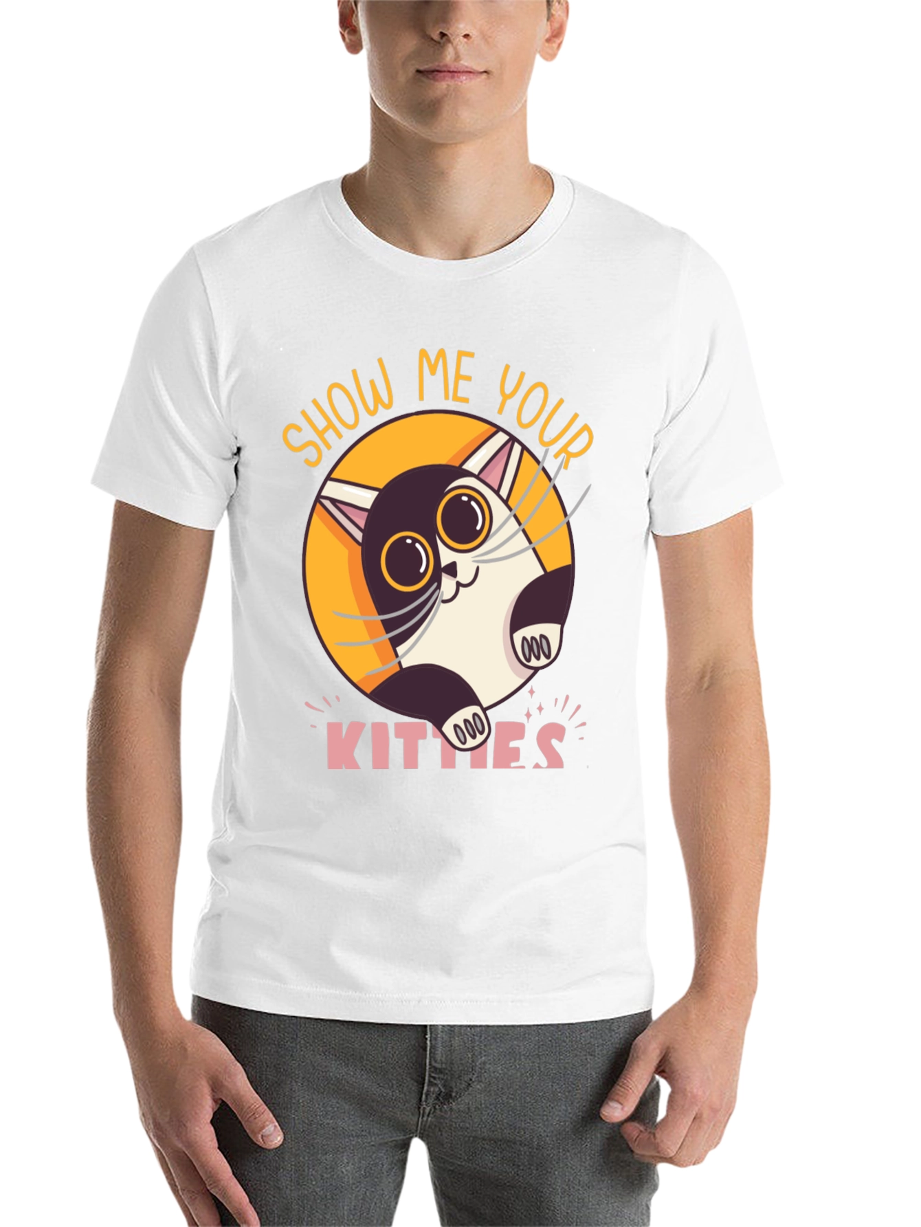Black Show Me Your Kitties Graphic T-Shirt view 14