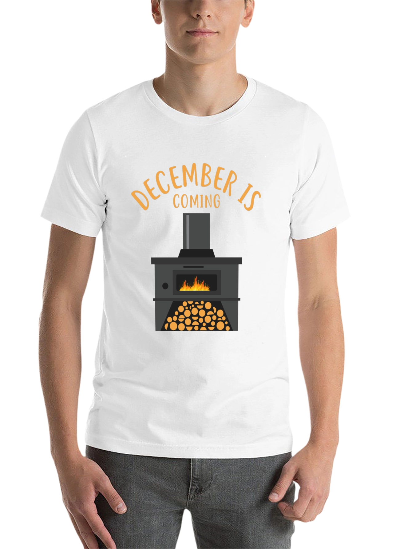 Black December Is Coming Graphic Tee - Cozy Fireplace Shirt view 14