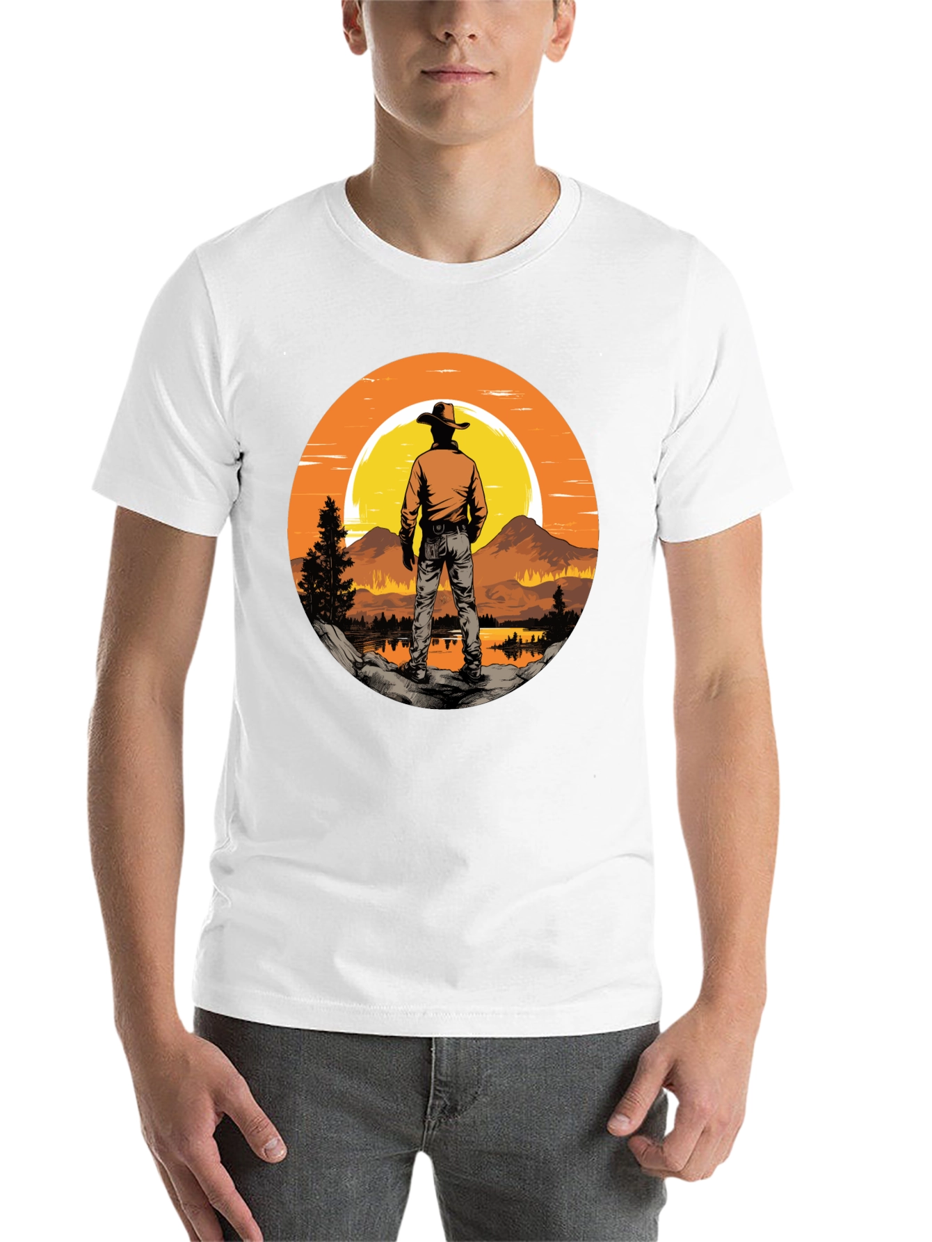 Black Sunset Cowboy Graphic Tee view 14