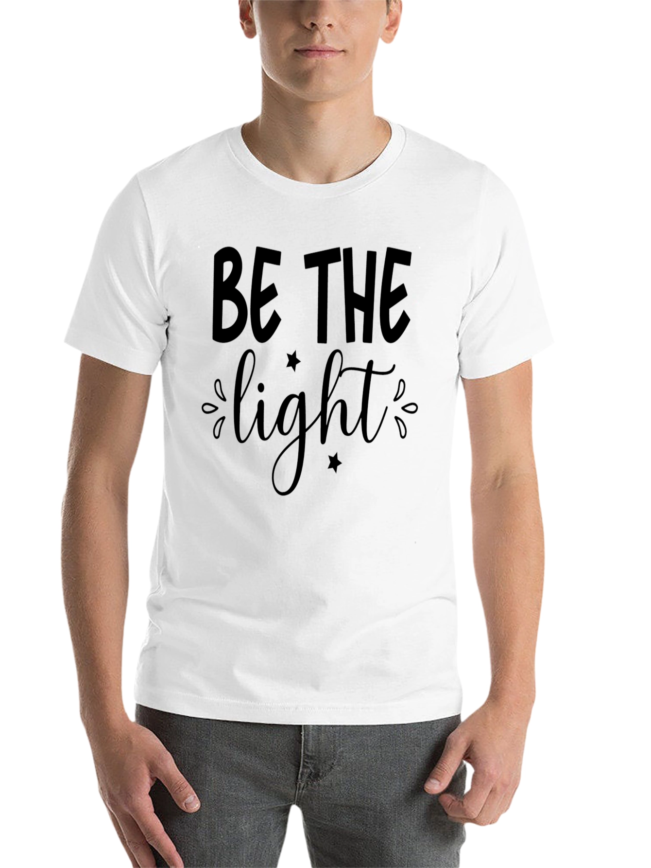 Black Be the Light T-Shirt - Motivational Tee view 14