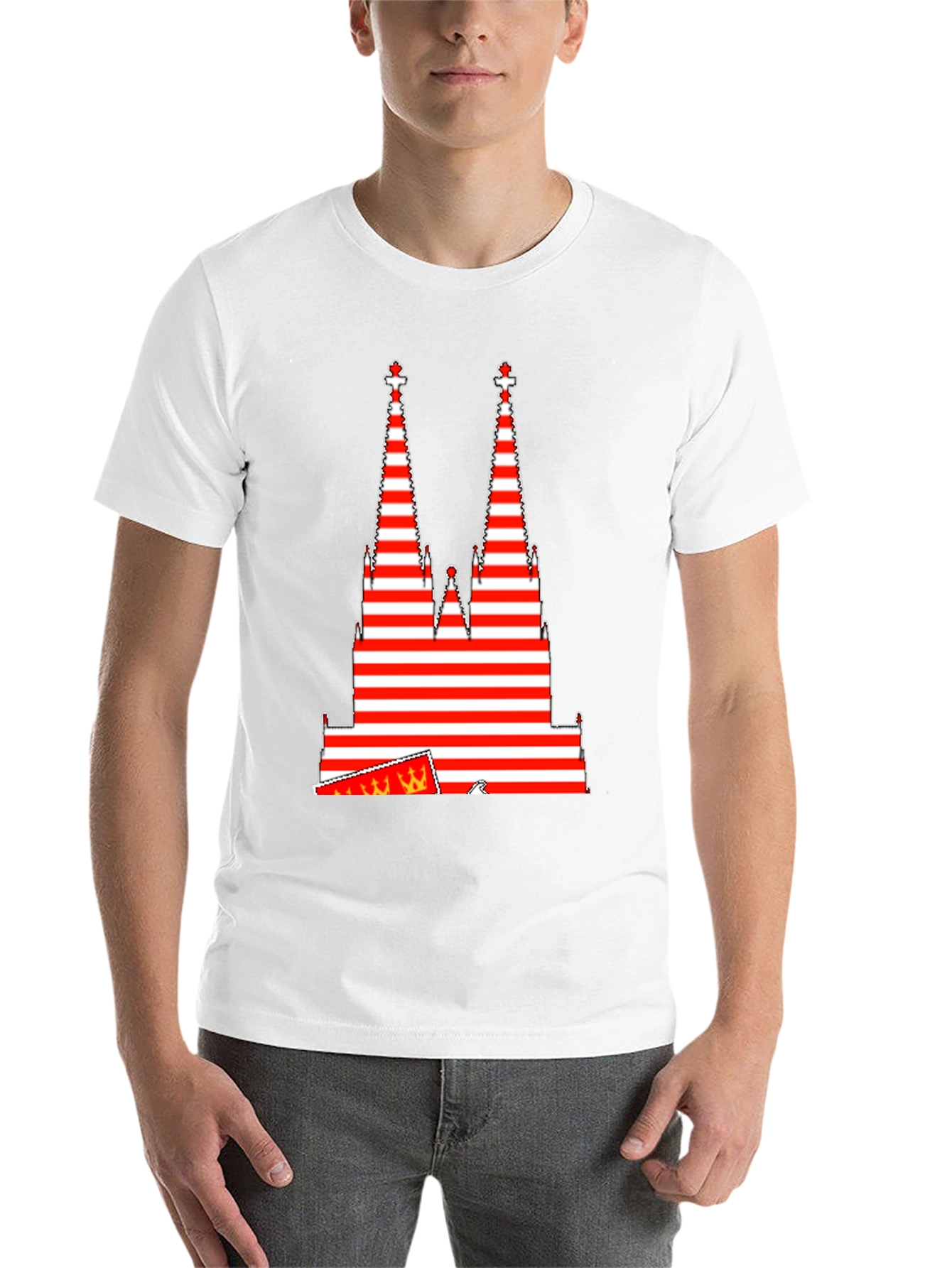 Black Striped Tower Graphic Tee - Unique Men's Black T-Shirt view 14