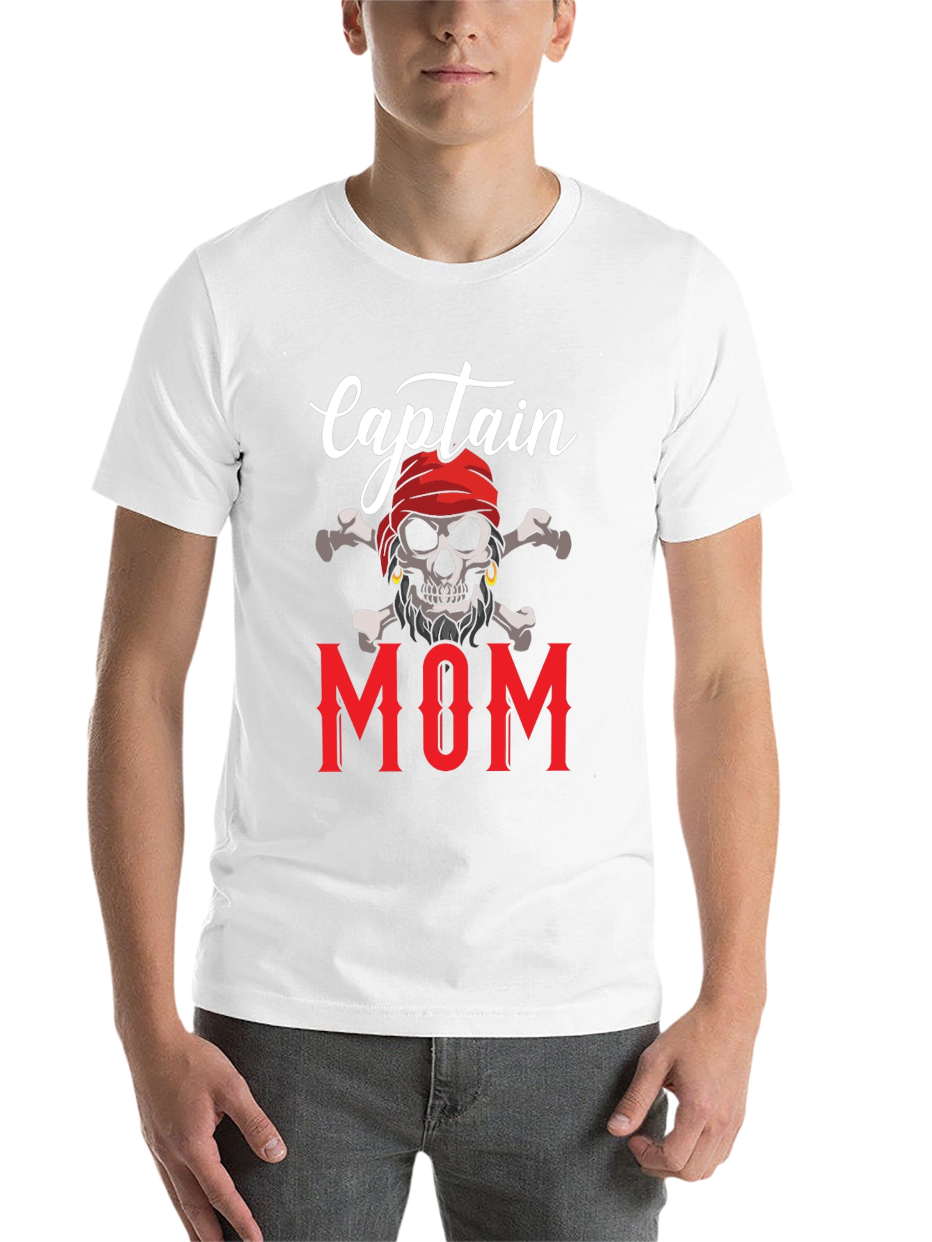 Captain Mom T-Shirt - Pirate Skull Graphic Tee - 14