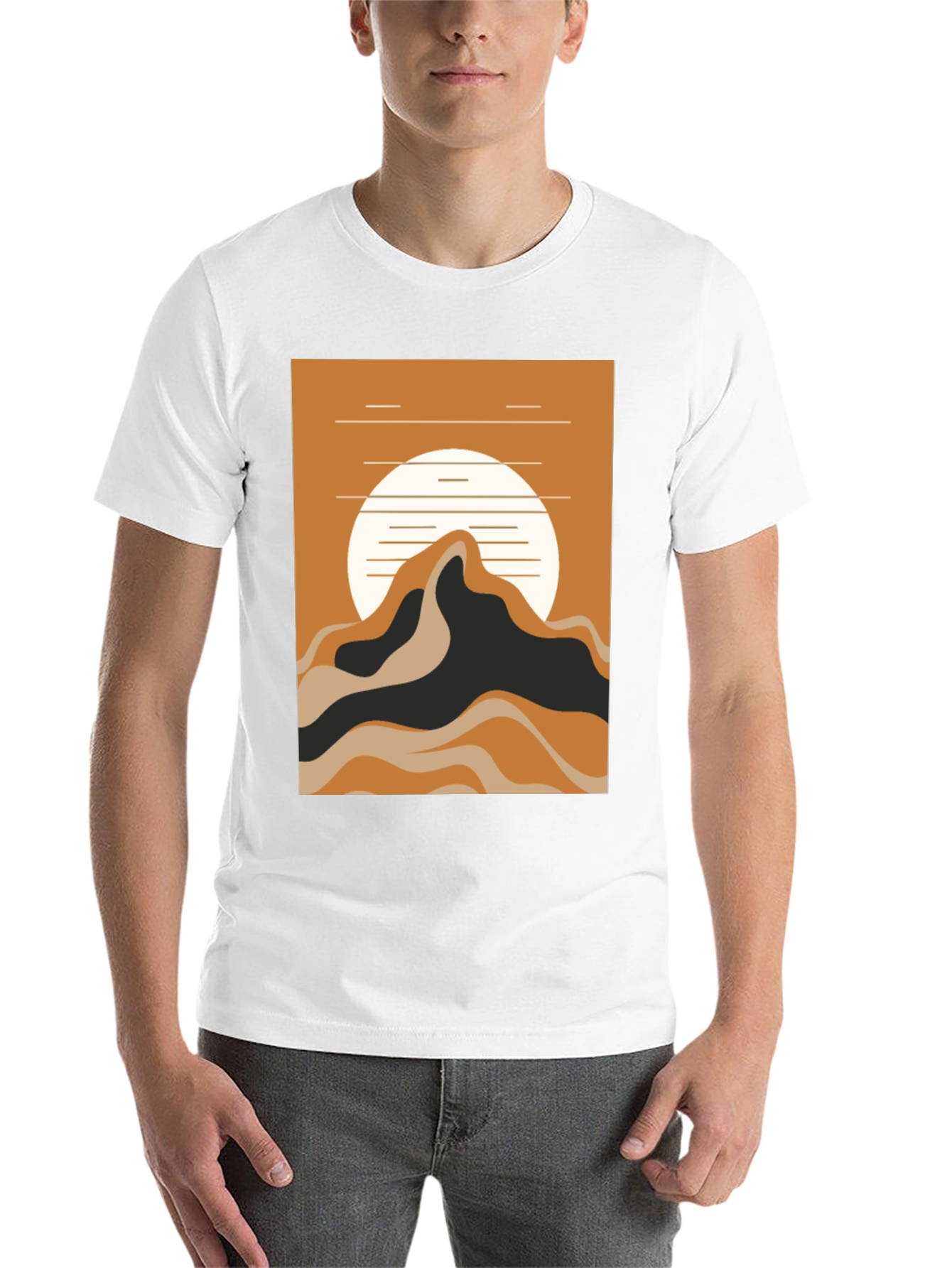 Black Mountain Sunset Graphic Tee - Black Cotton Blend view 14