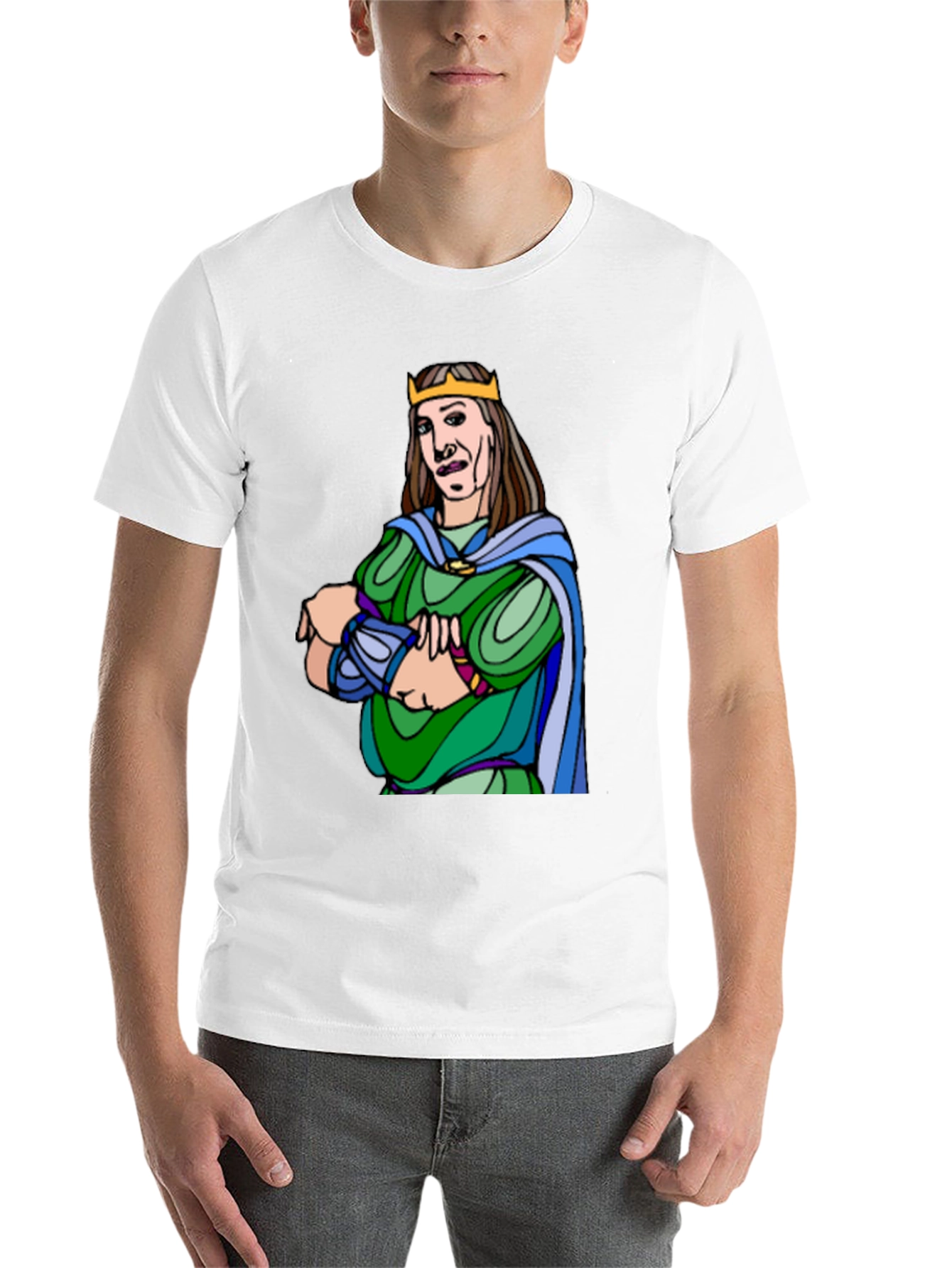 Black King Cartoon Graphic Black T-Shirt view 14