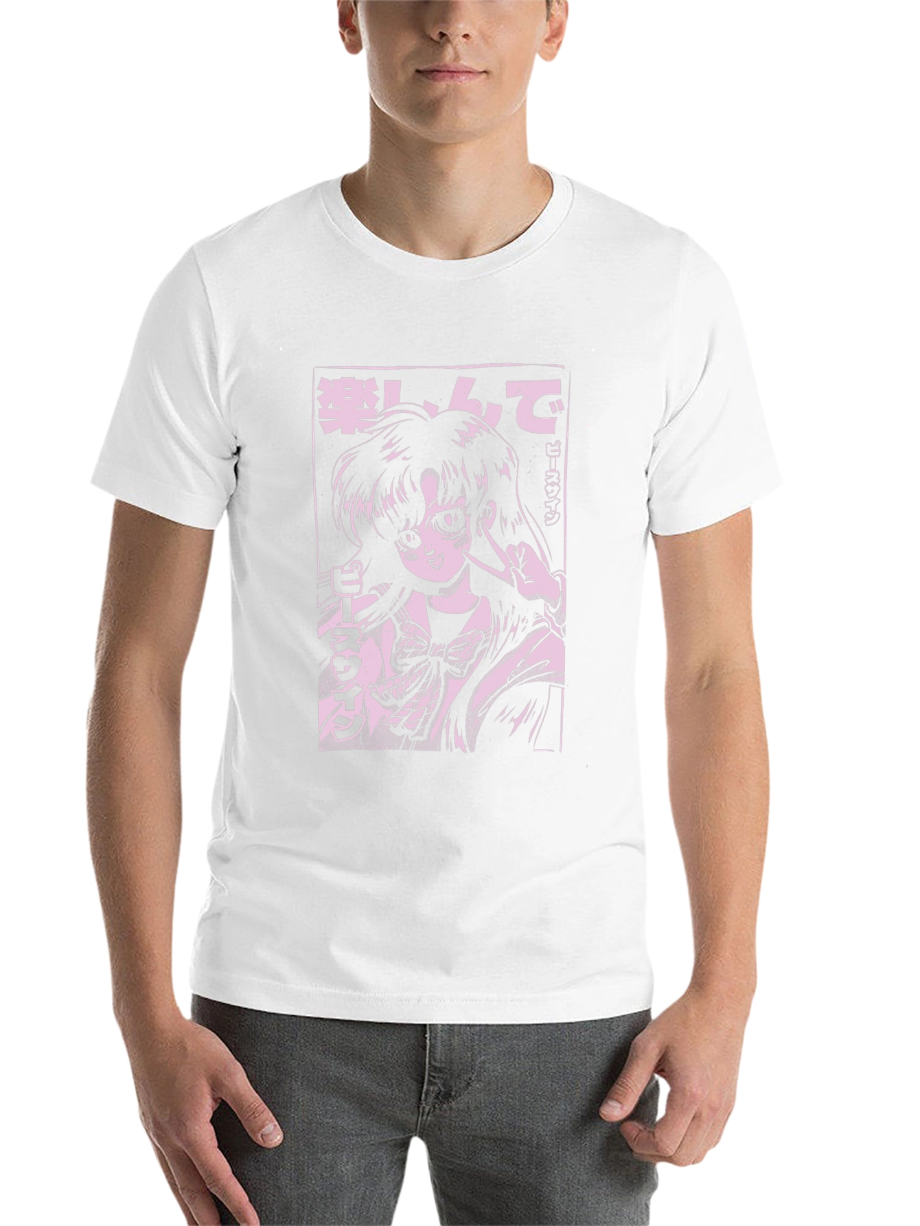 Black Anime Girl Graphic Tee - Black view 14
