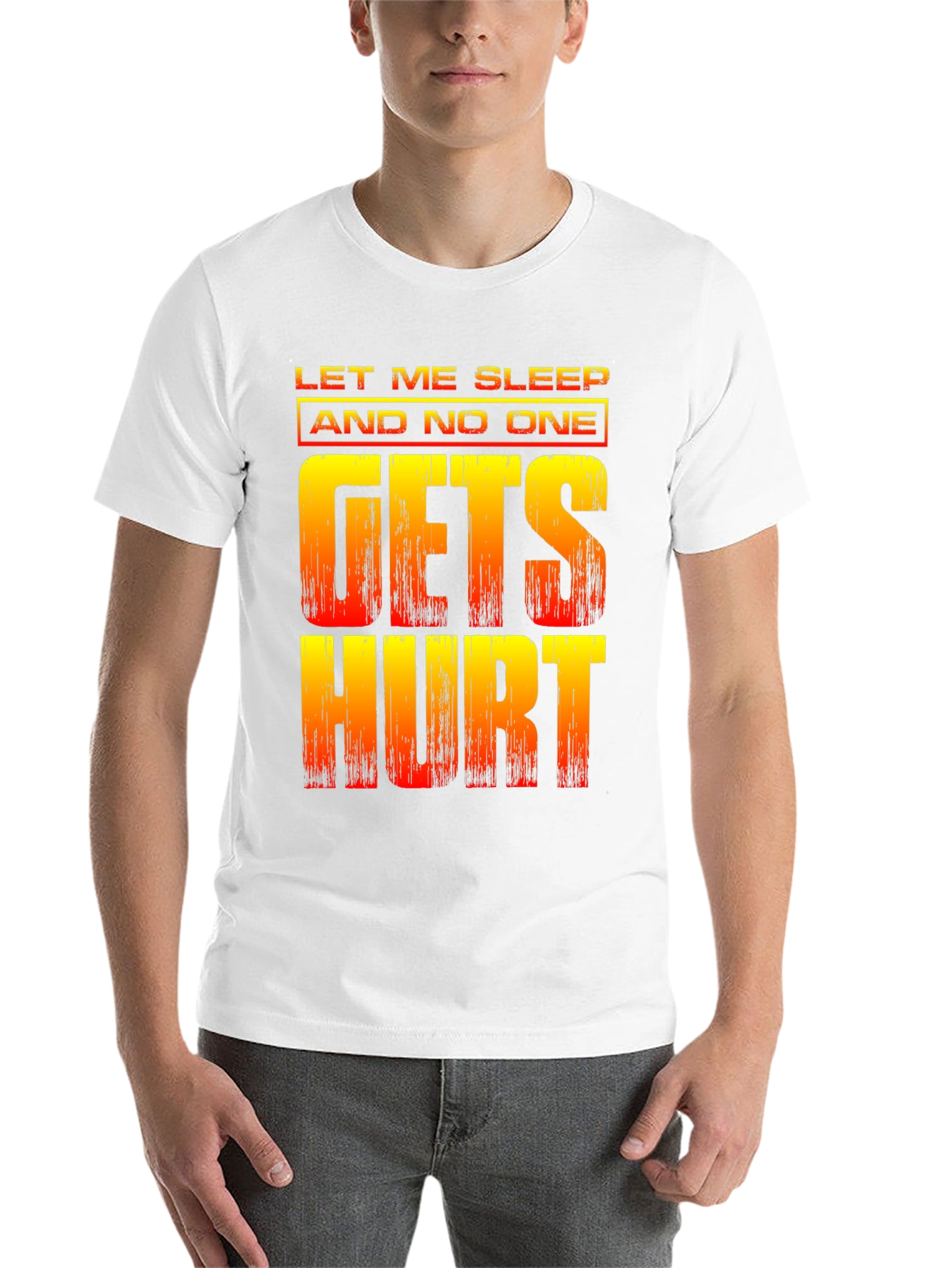 Black Let Me Sleep Funny Graphic T-Shirt view 14