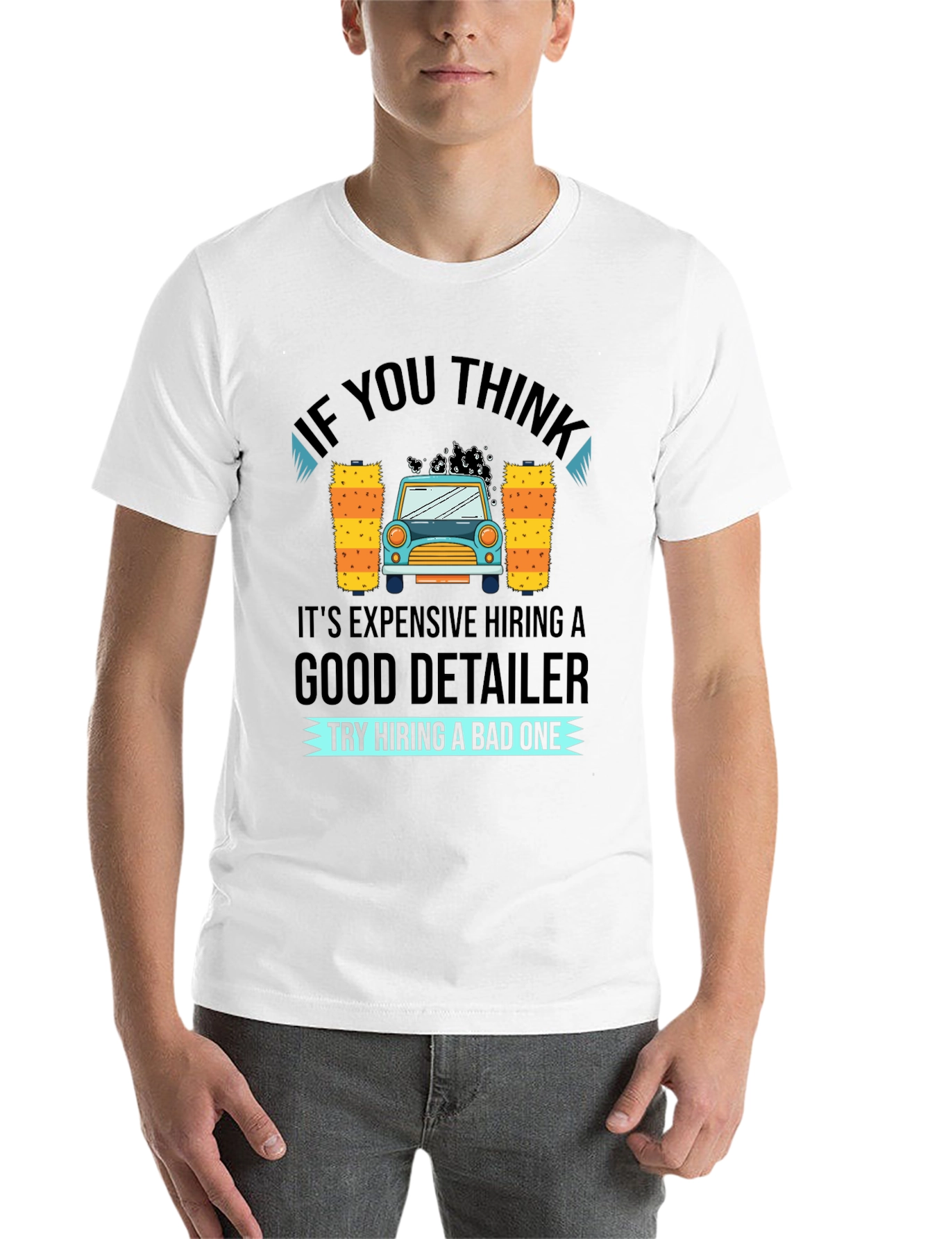 Black Car Detailer T-Shirt - Funny Car Wash Gift view 14