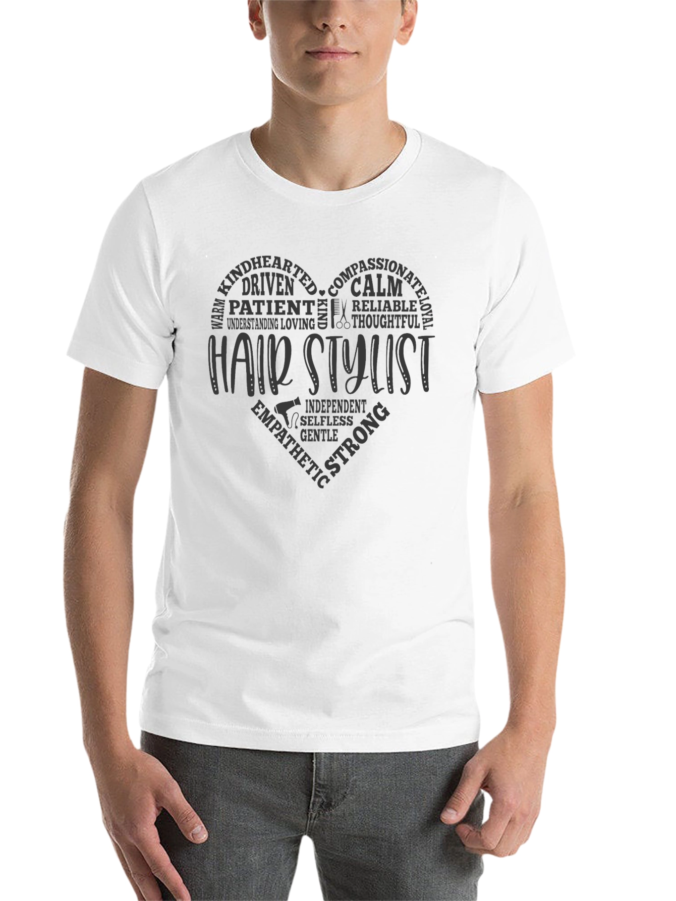 Black Hair Stylist Heart Graphic T-Shirt view 14