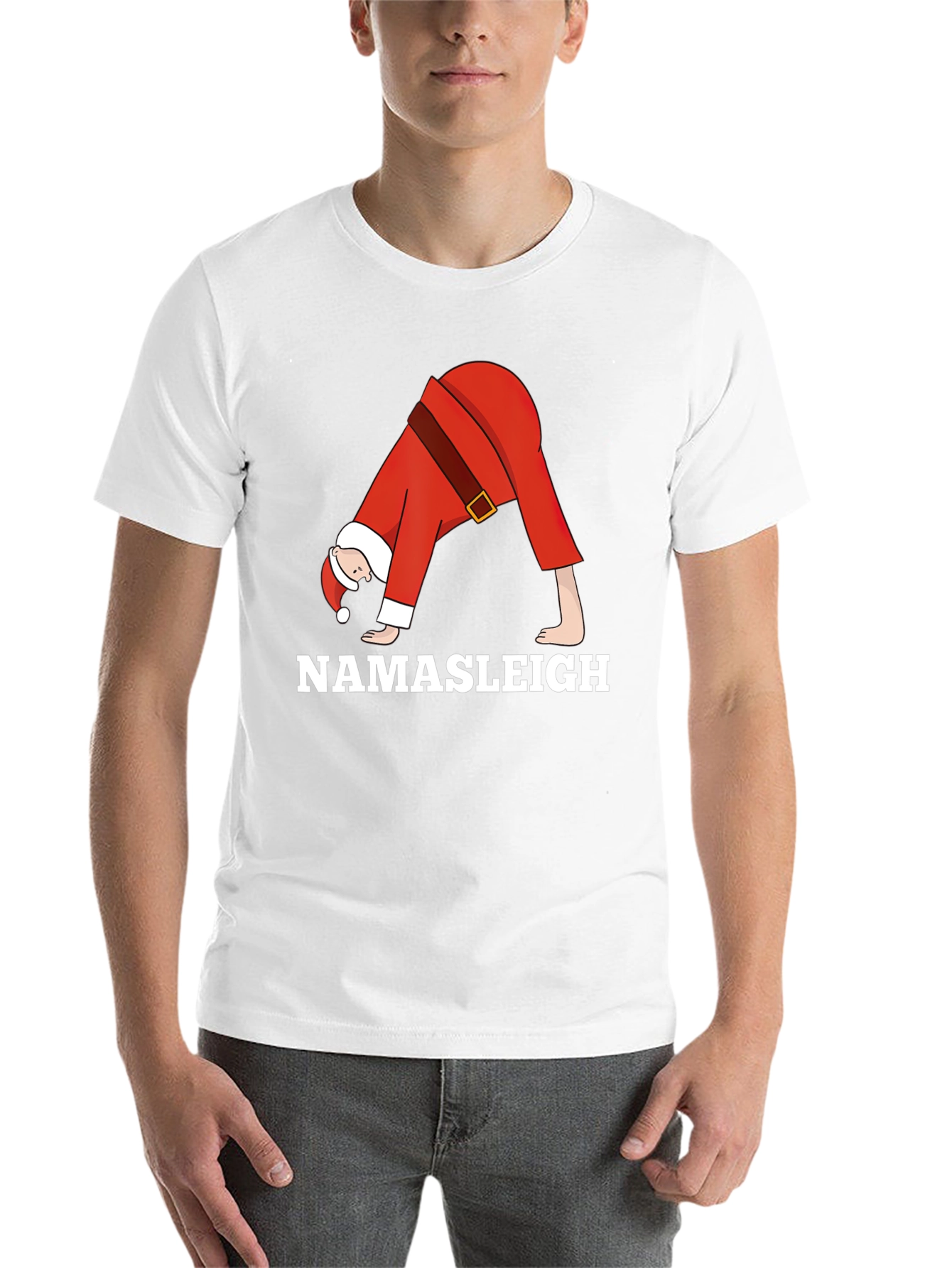 Black Namasleigh Santa Yoga Black T-Shirt view 14