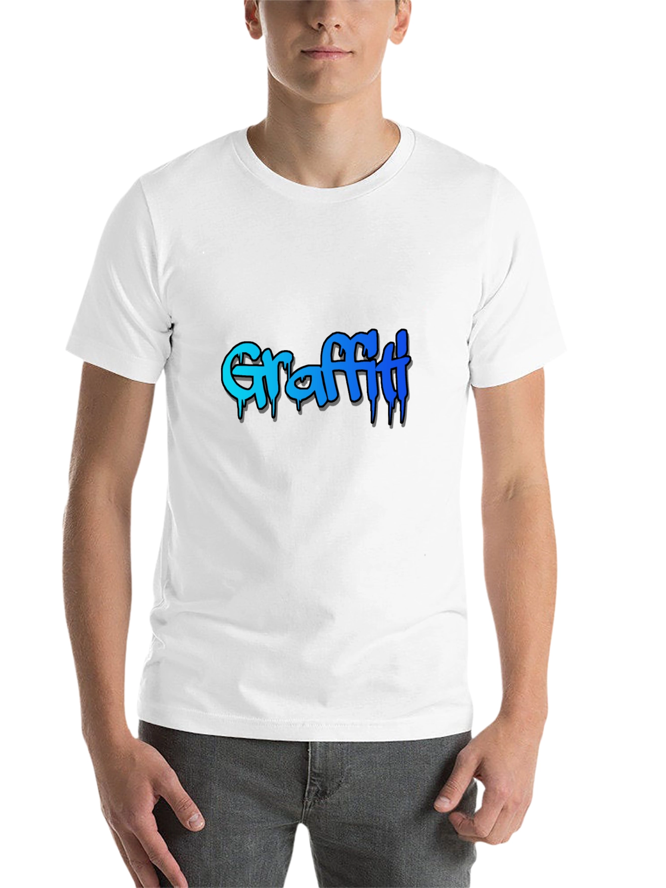 Black Graffiti Style Graphic Print T-Shirt view 14